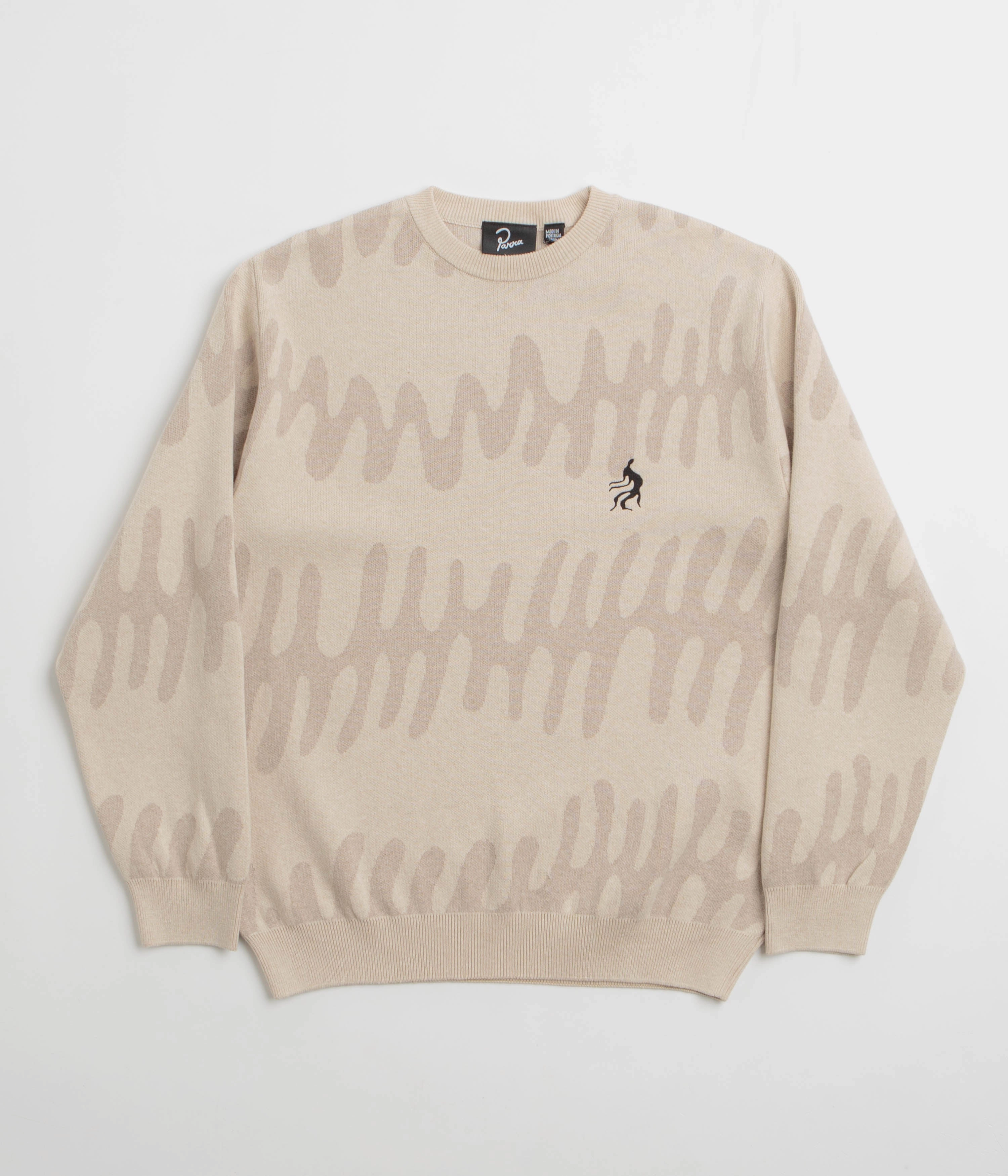by Parra Static Stalker Sweatshirt - Sand Eco Conscious Processing Moisture Wicking Knit