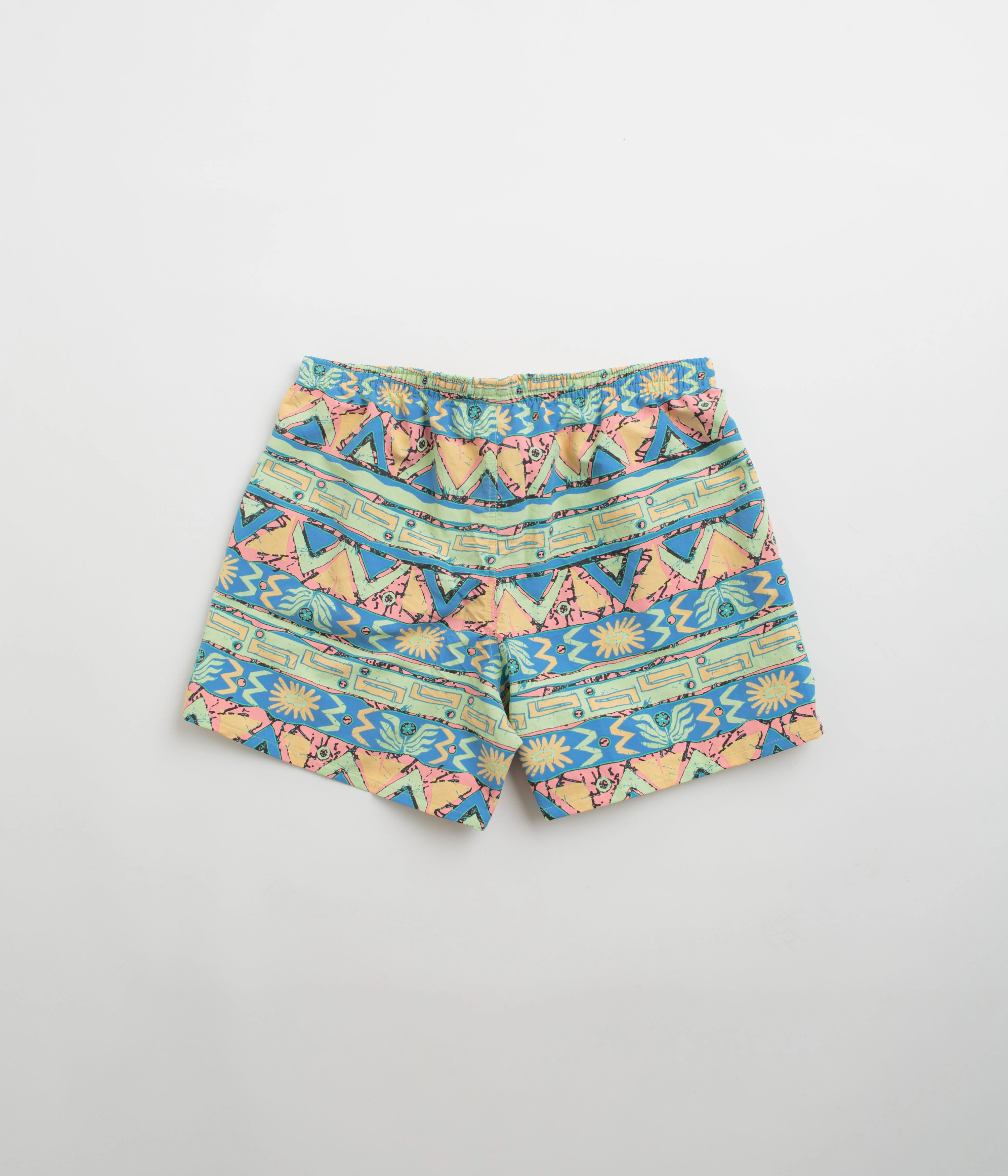 Patagonia Womens Baggies 5" Shorts - High Hopes Geo: Salamander Green Durable Comfort Playful Style