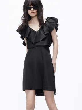 Chic Fit Grace Soft Frill Detail Mini Dress