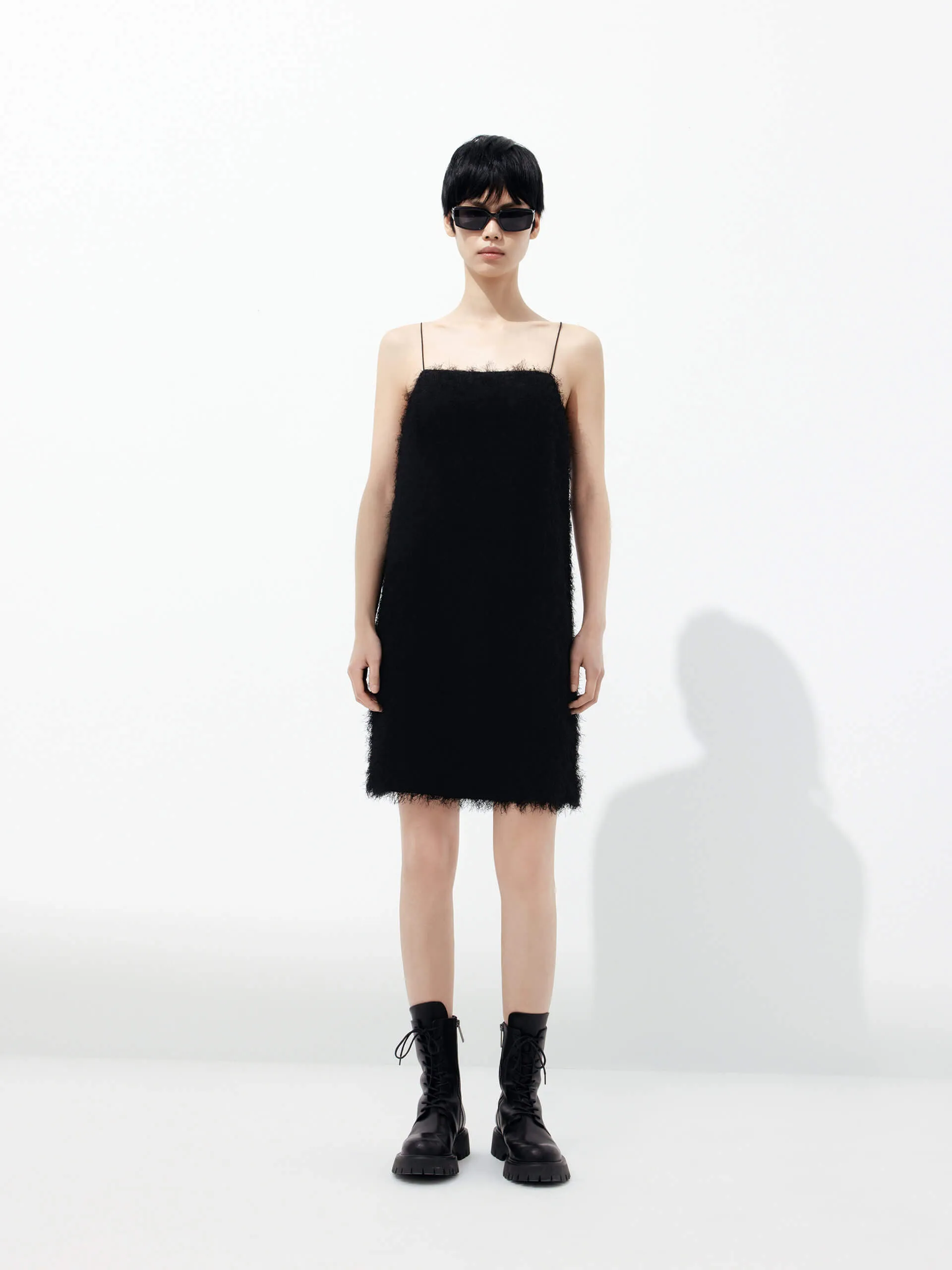 Cool Motion Stretch-Recovery Fringe Detail Cami Dress