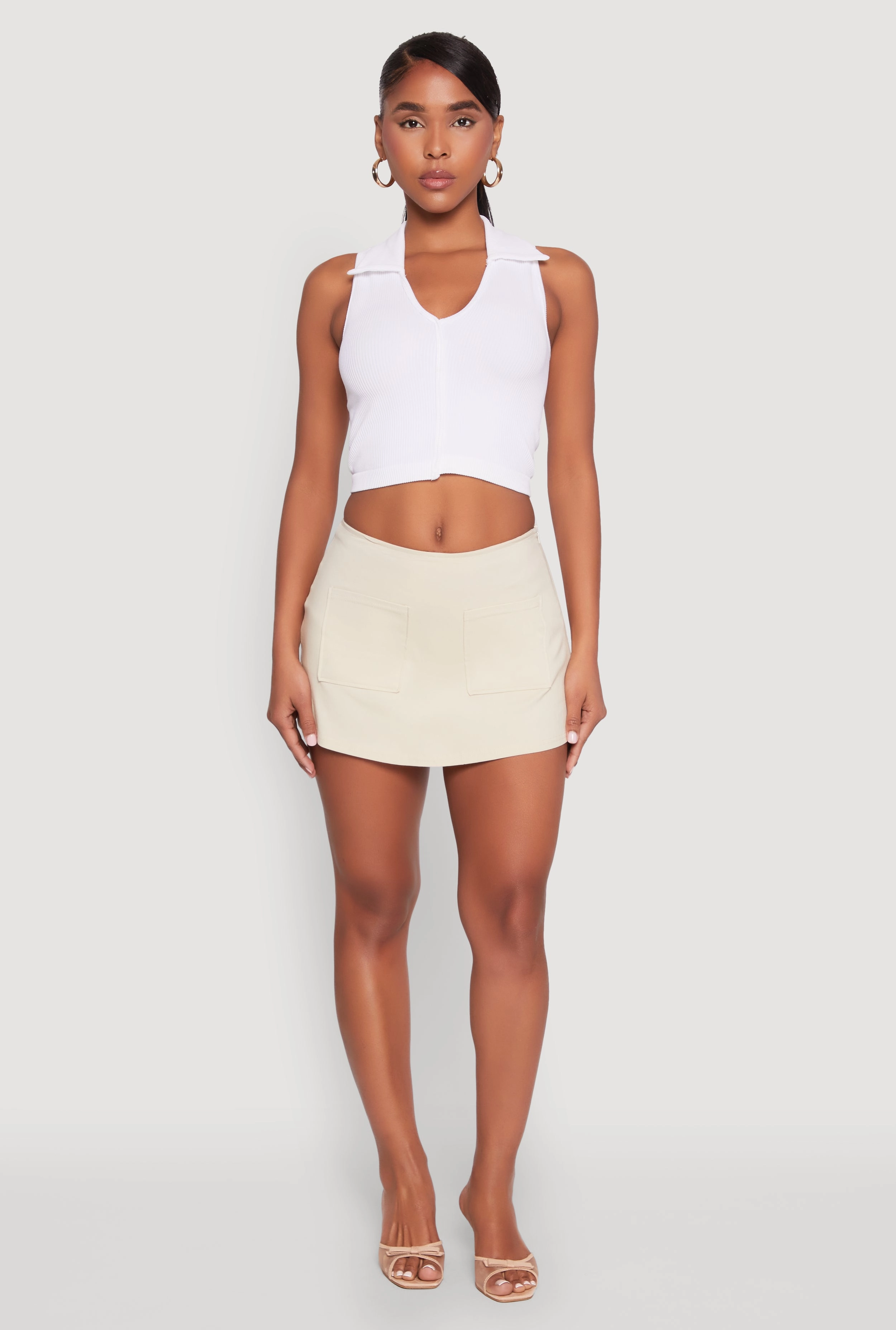 Front Pocket Mini Skort Comfy Wear Creative Layering
