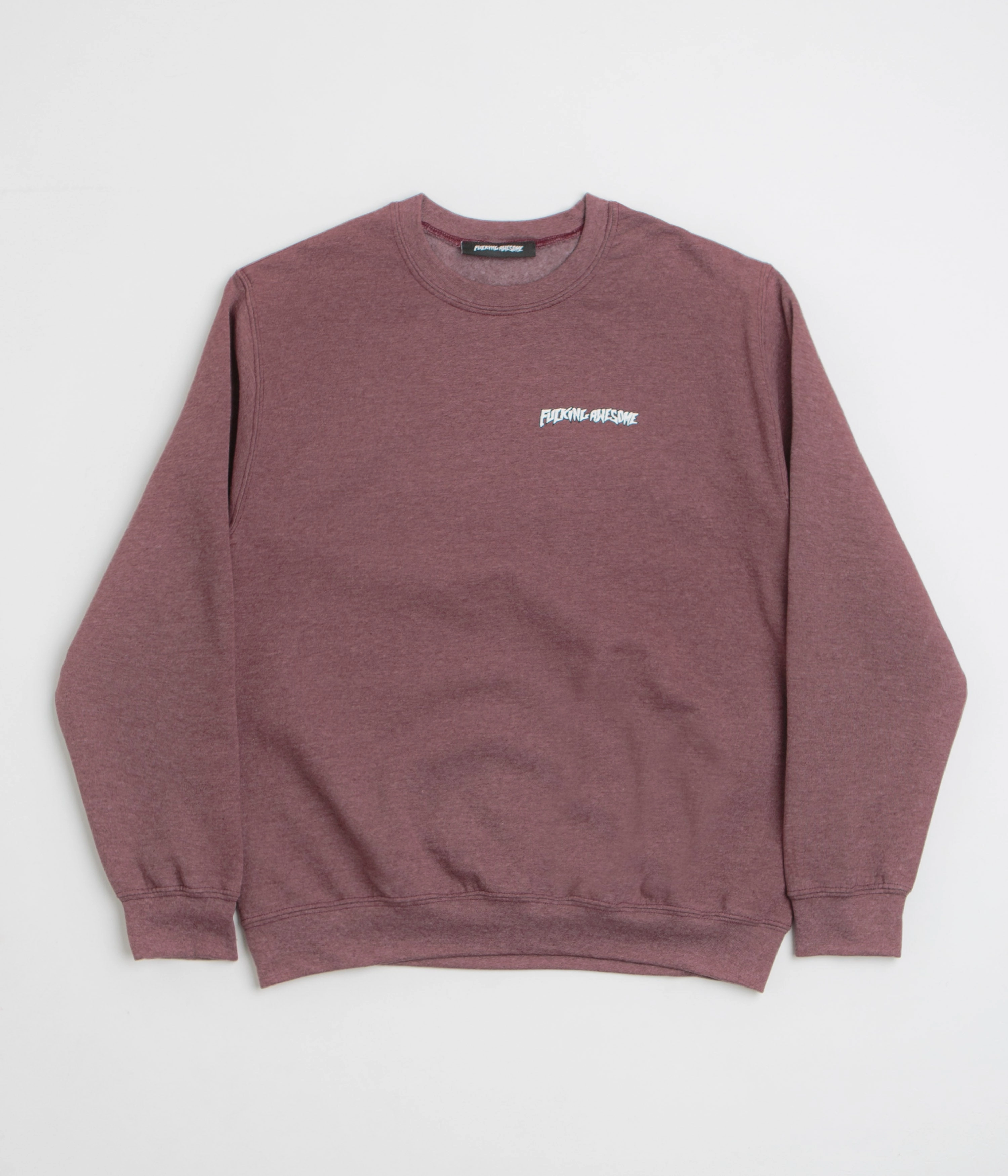 Fucking Awesome Believe Crewneck Sweatshirt - Maroon Chilly Day Essentials