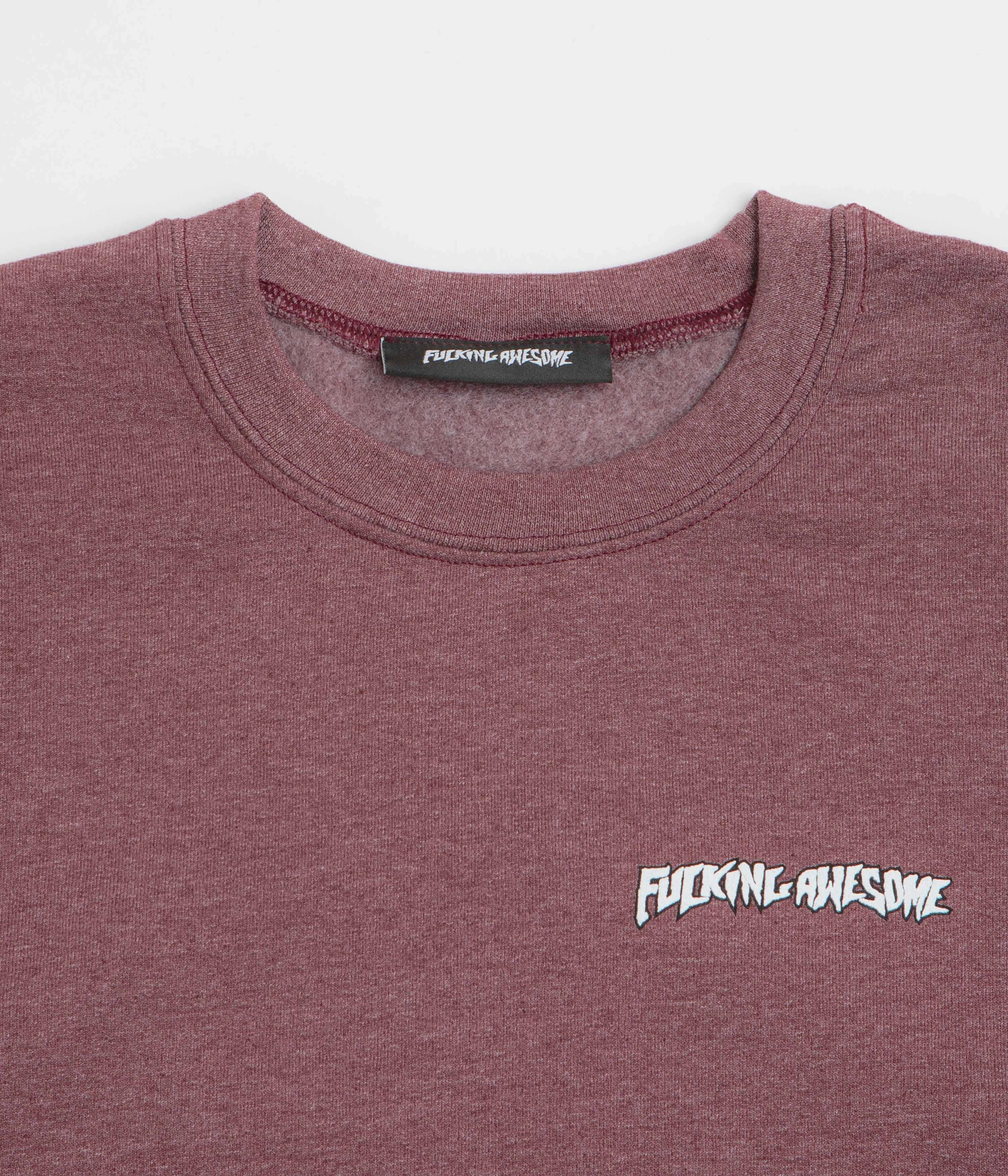 Fucking Awesome Believe Crewneck Sweatshirt - Maroon Knitted Fashion Fashionable Layering