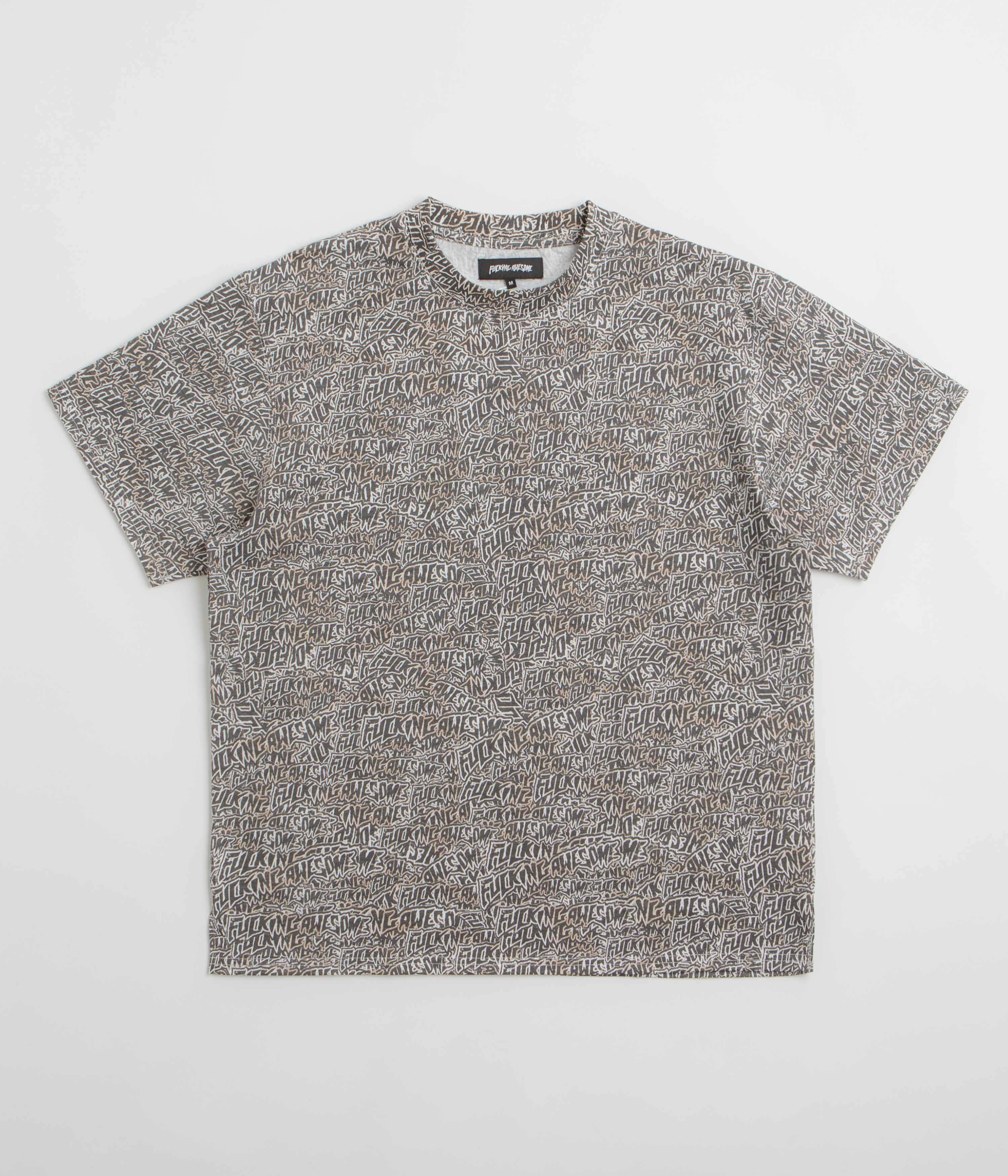 Fucking Awesome Burnt Sticker Stamp T-Shirt - All Over Print On-the-Go Fashion Pilling Resistant Finish