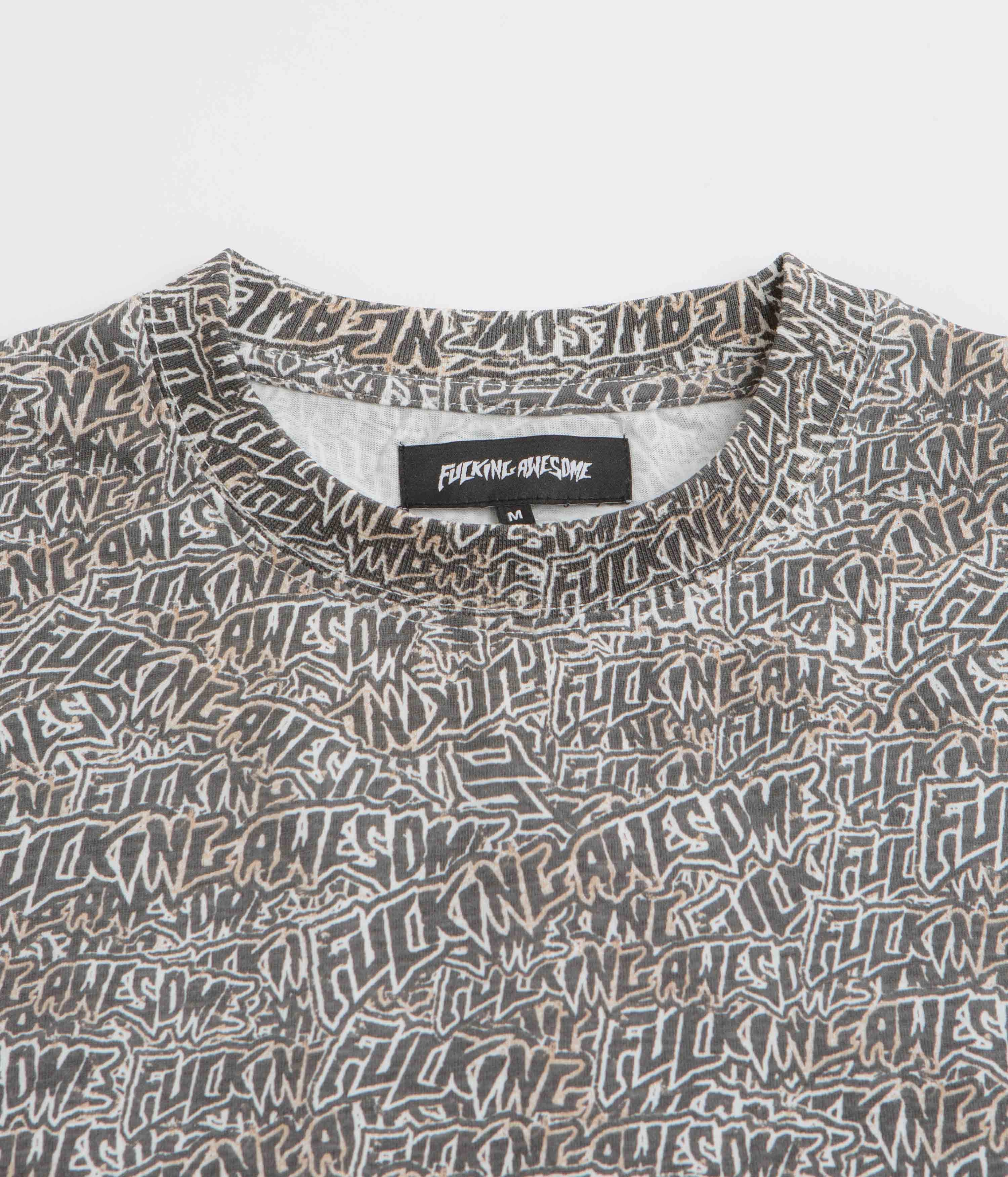 Fucking Awesome Burnt Sticker Stamp T-Shirt - All Over Print Light and Cozy Hypoallergenic Fibers