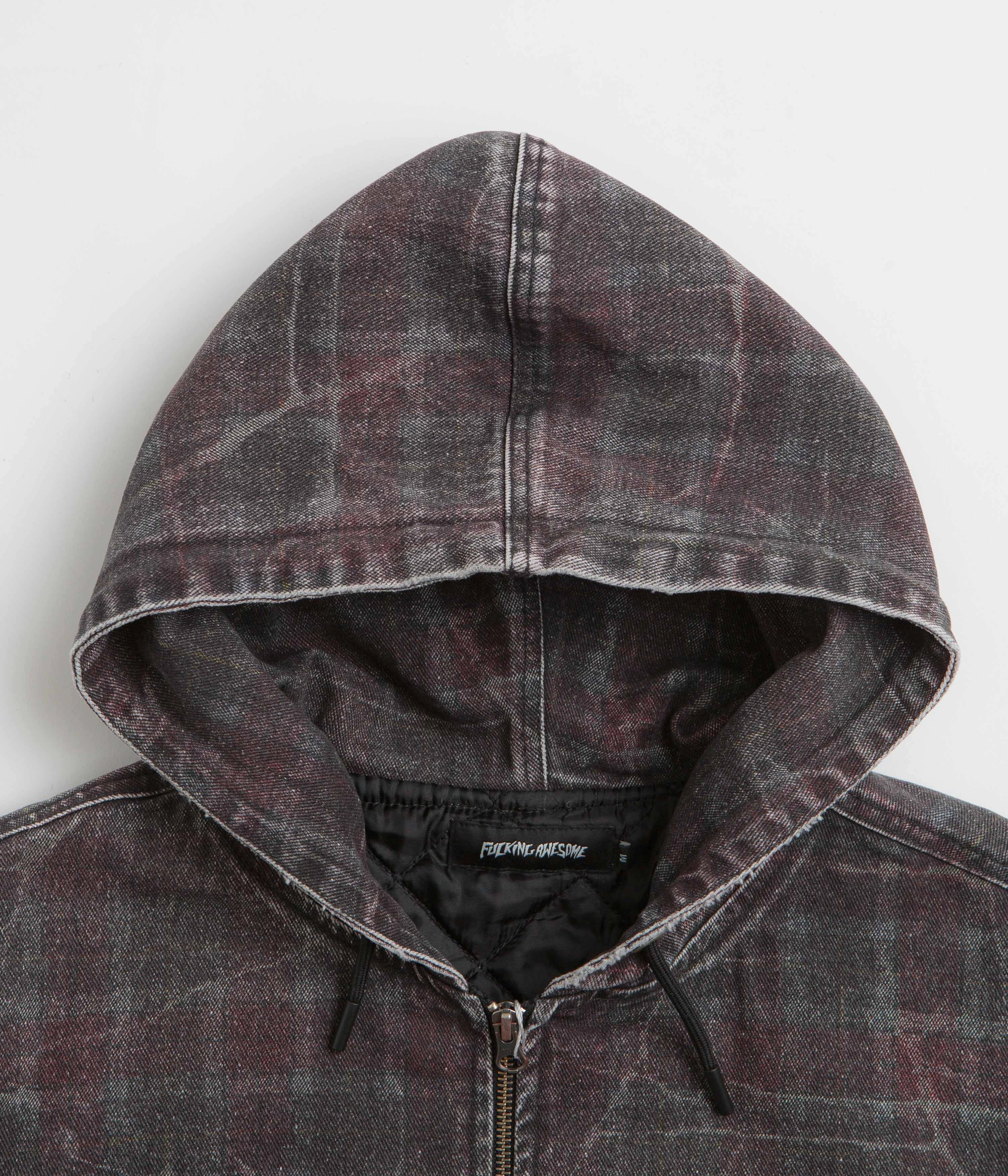 Fucking Awesome Distressed Plaid KO Work Jacket - Brown Wrinkle Free Material