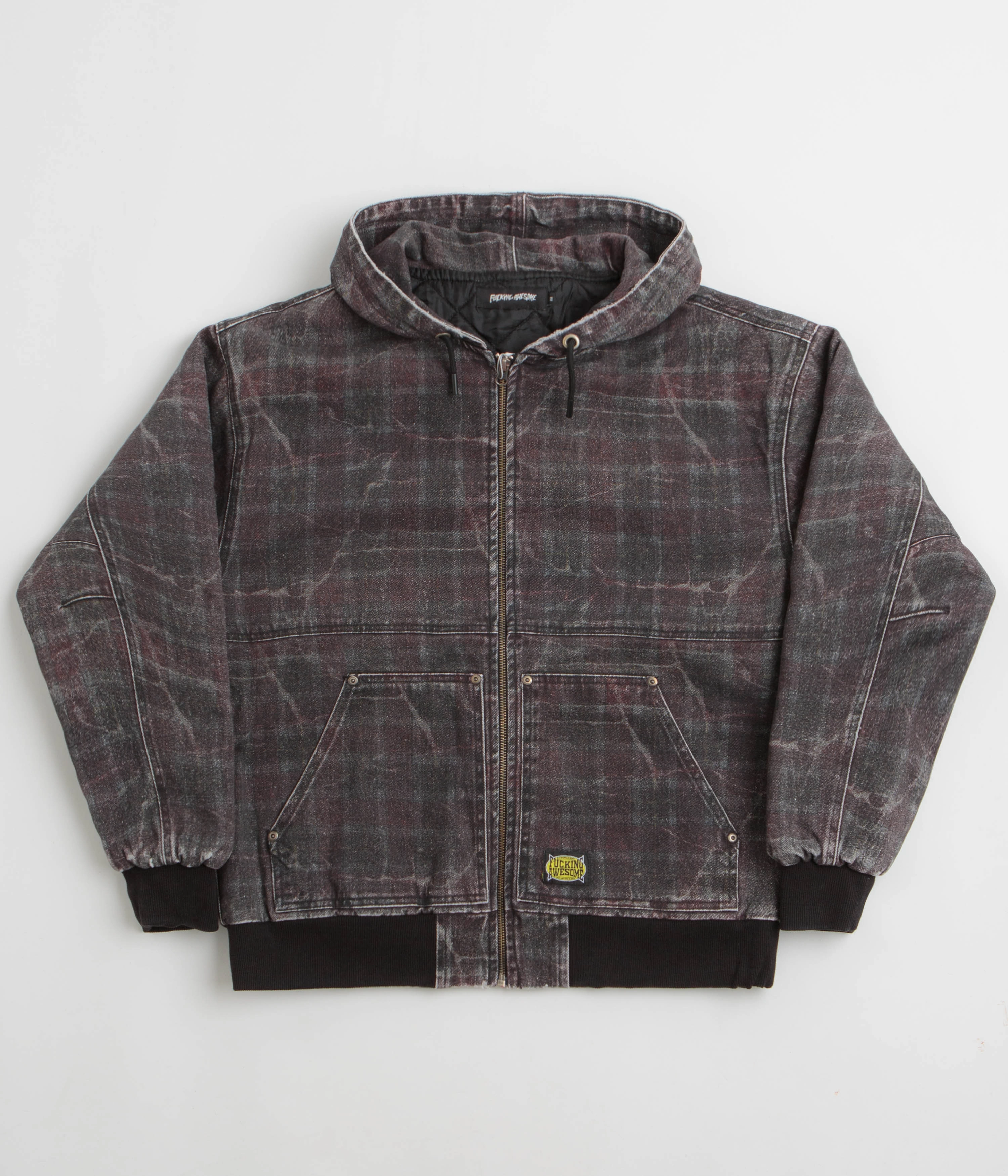 Fucking Awesome Distressed Plaid KO Work Jacket - Brown SeamSealed Edges