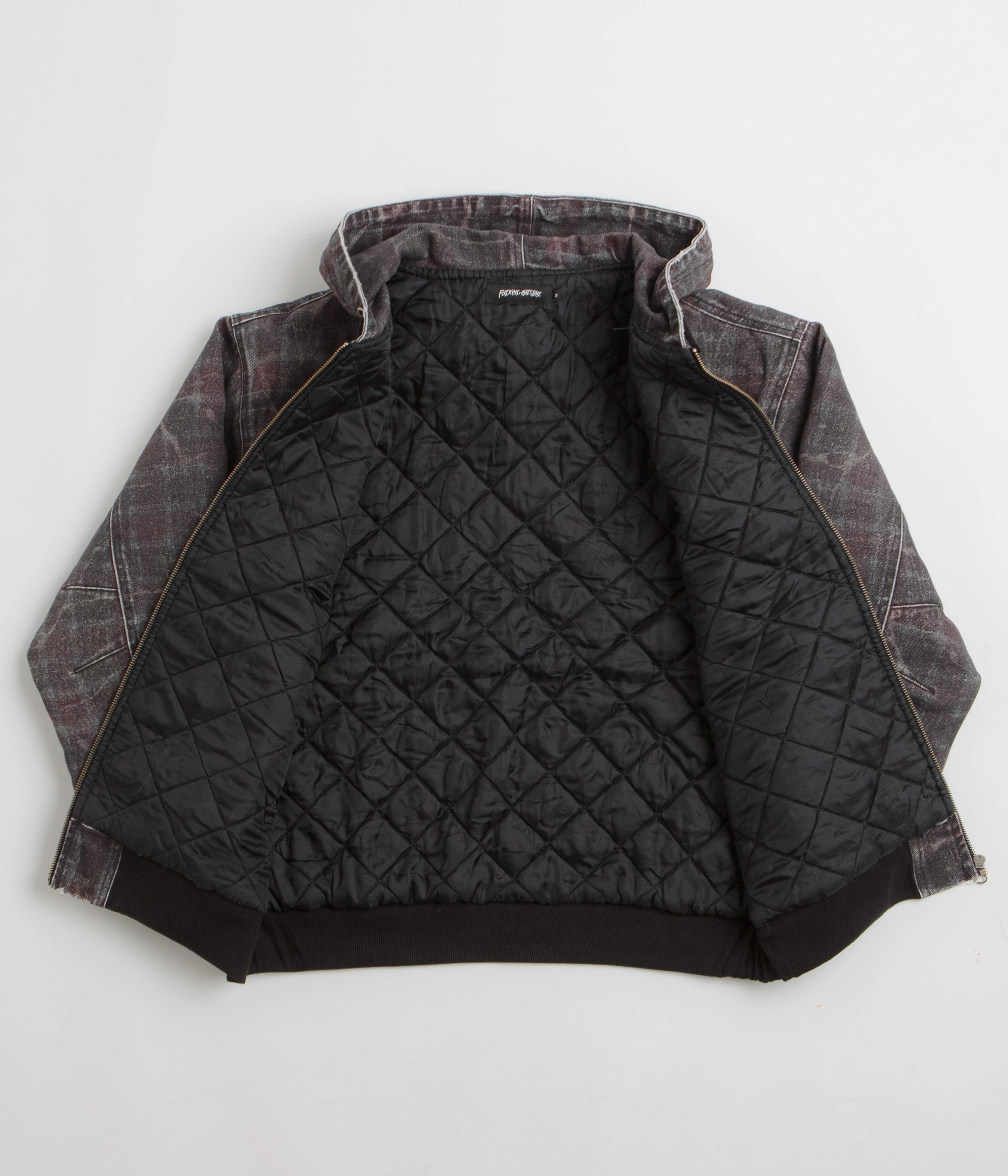 ErgonomicCut Fucking Awesome Distressed Plaid KO Work Jacket - Brown