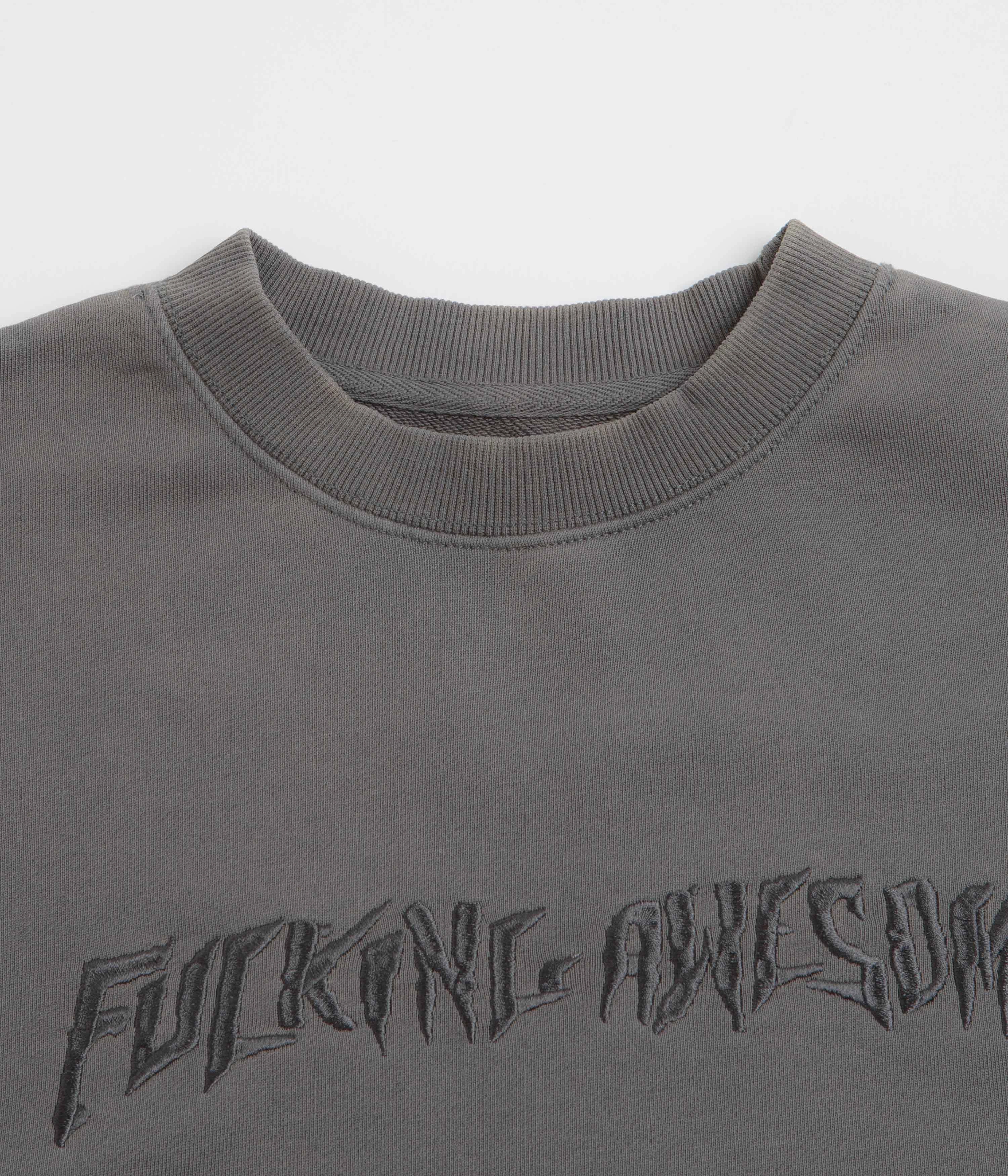 Fucking Awesome Distressed Stamp Crewneck Sweatshirt - Black Basic Layering