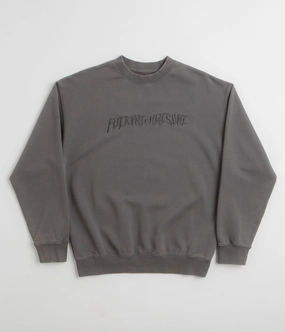 Fucking Awesome Distressed Stamp Crewneck Sweatshirt - Black Cozy Fit Wear
