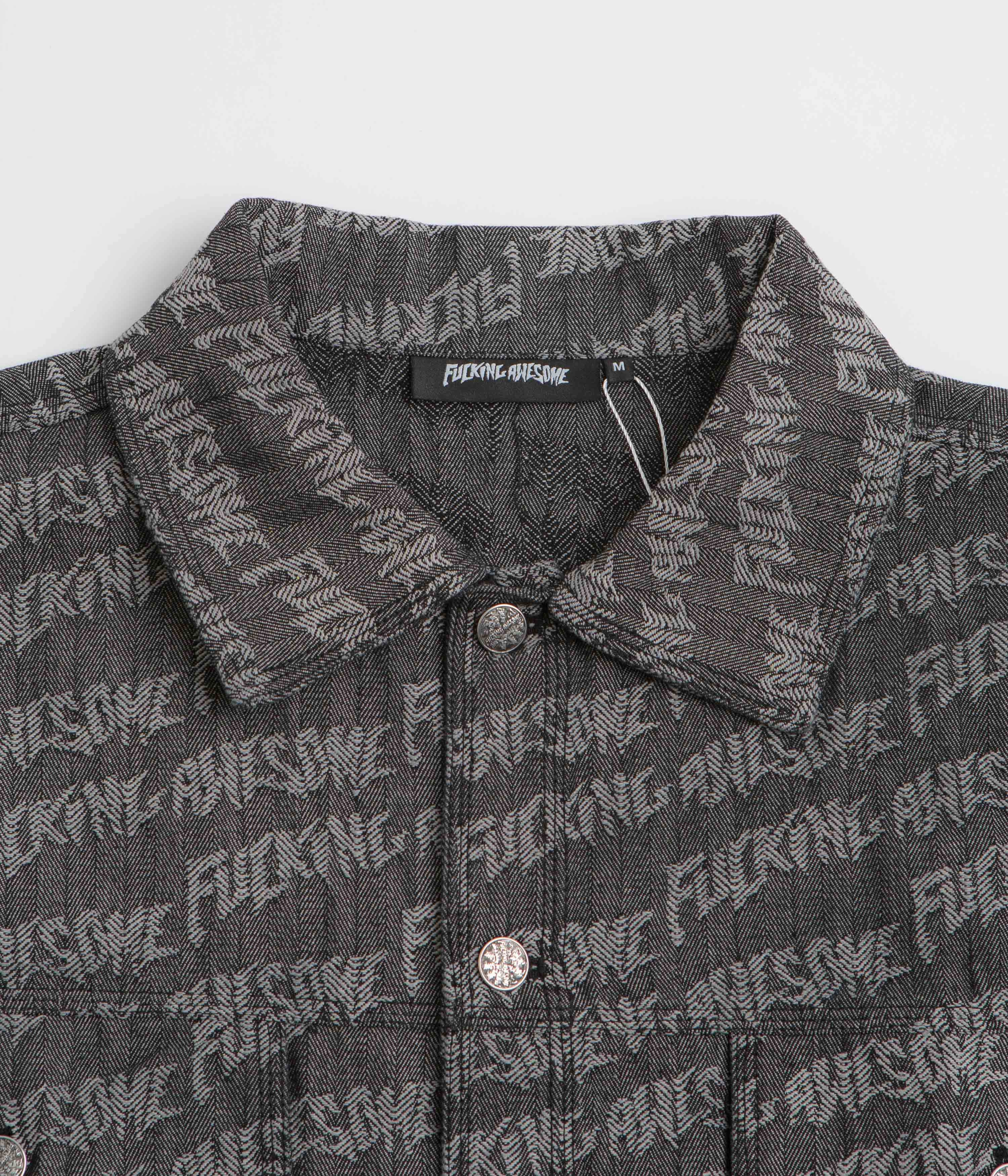 Fucking Awesome Herringbone Work Jacket - Black / Light Grey Chill Day Layer Weather Ready