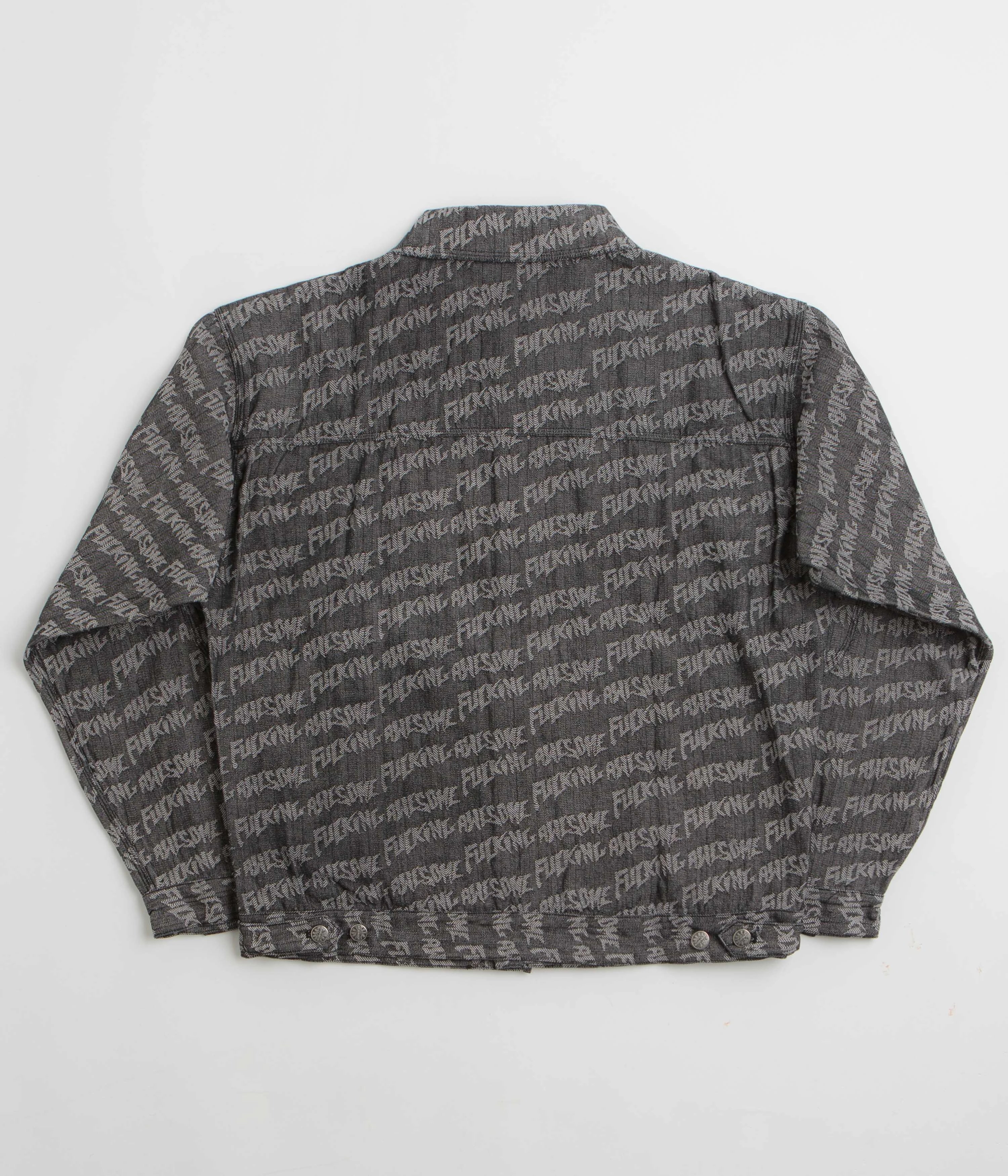 Slim Silhouette Fucking Awesome Herringbone Work Jacket - Black / Light Grey