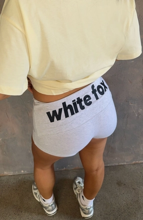 From The Archives Gigi Fold Over Booty Shorts Grey Marle relaxed shape Breathable Comfort