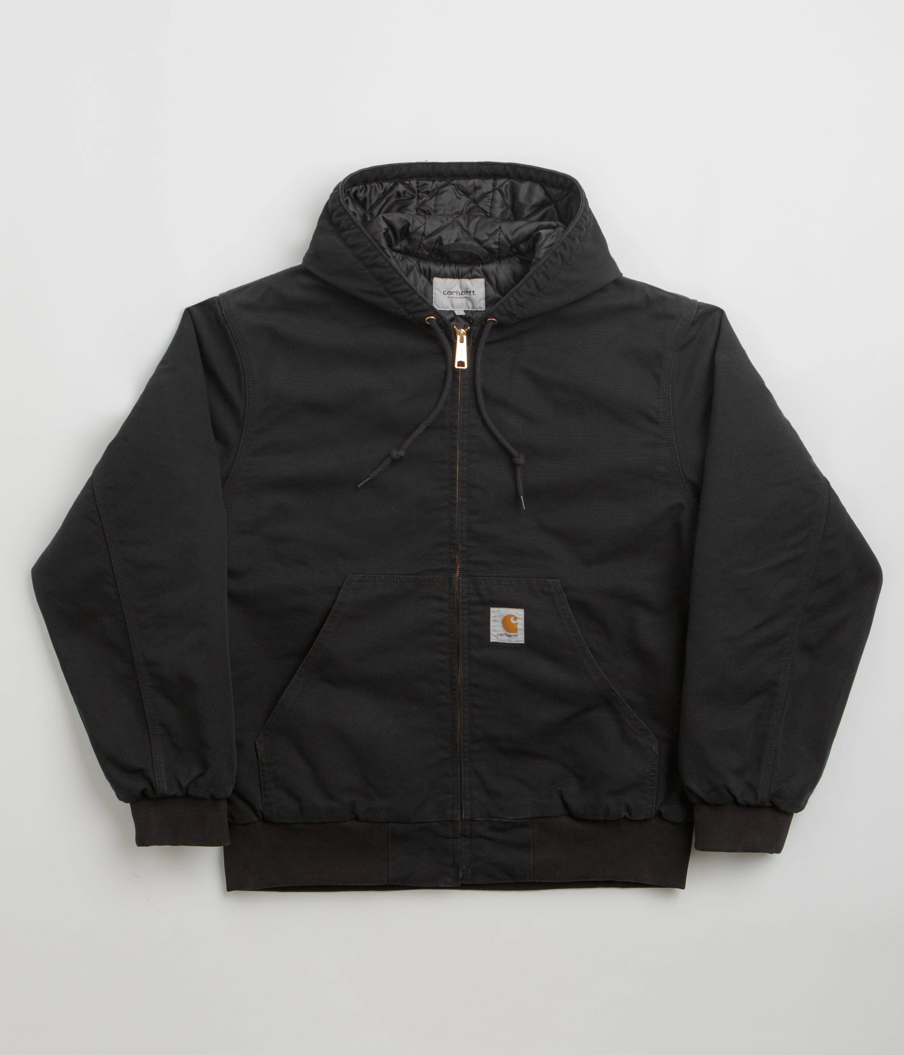 Stormproof Zipper Anti Static Lining Carhartt OG Active Jacket - Black / Black Stone Canvas