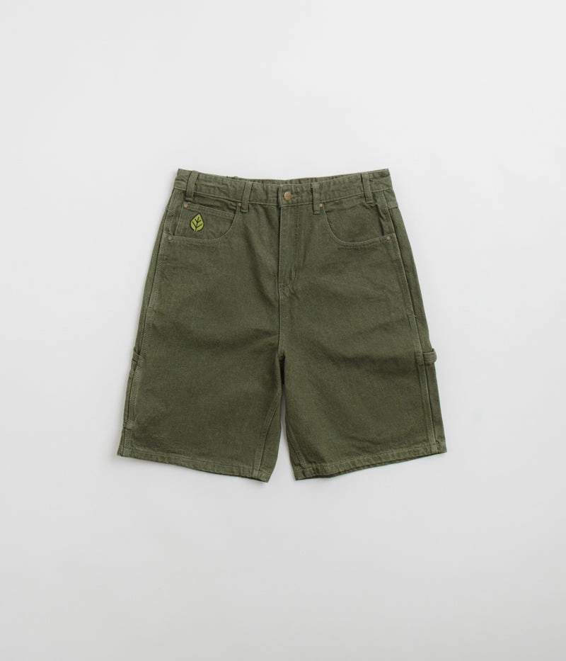 Butter Goods Weathergear Denim Shorts - Faded Army Sleek Stretch TaglessLabeling