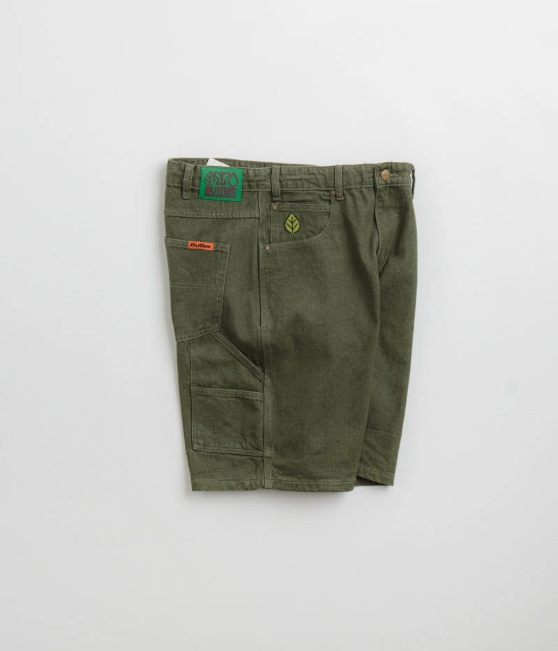 Butter Goods Weathergear Denim Shorts - Faded Army Elastic waist Cool Basic