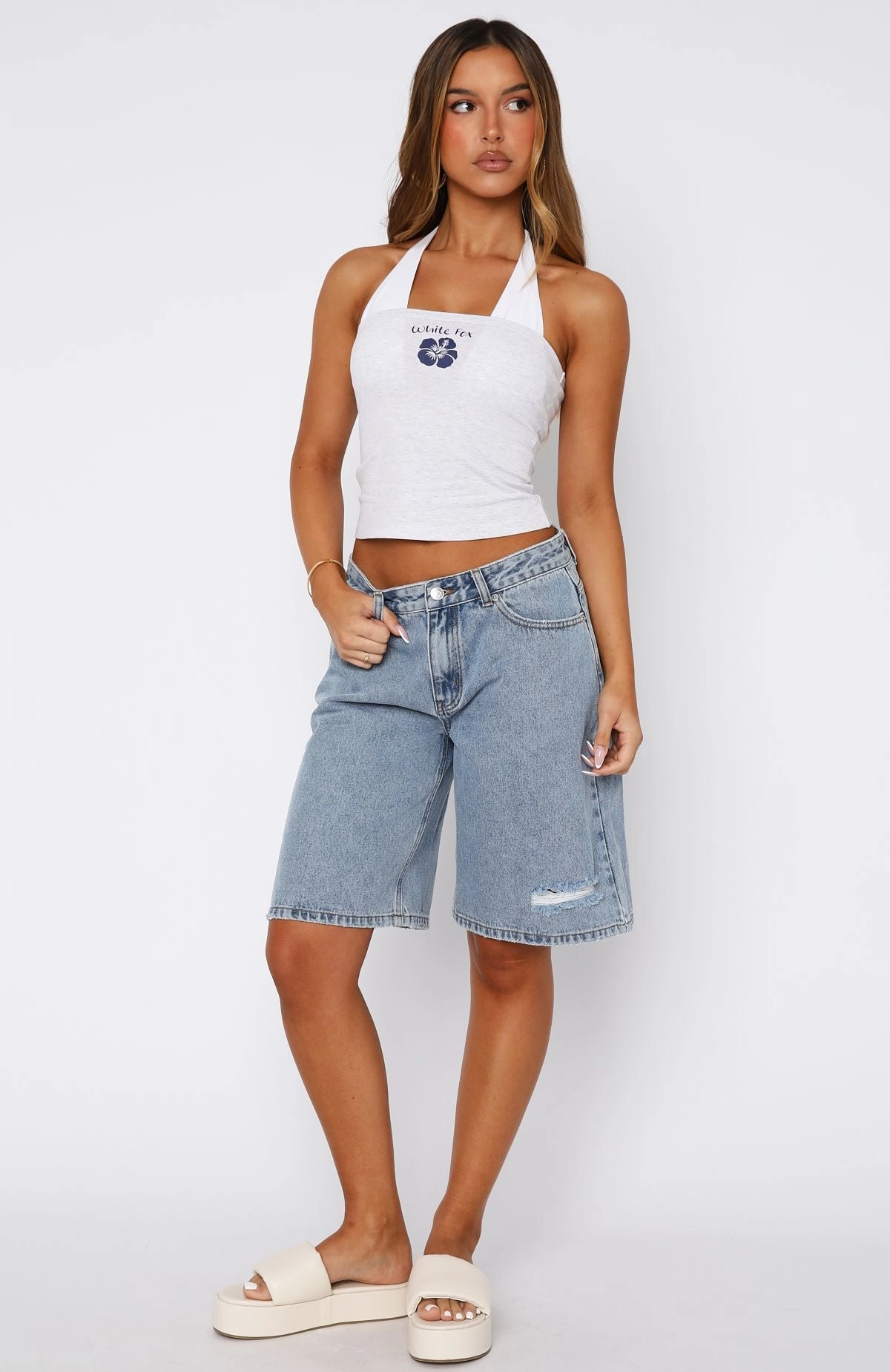 Casual Vibe Gina Denim Shorts Light Blue