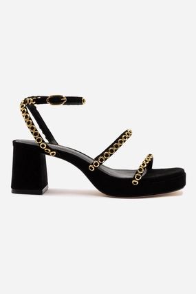 Gio Milanina Sandal In Black Suede Chic Vibe Stylish Walking Shoes