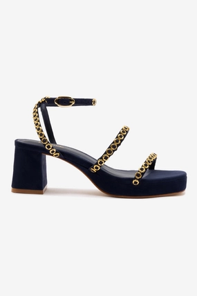 Heel Cushioning Gio Milanina Sandal In Navy Suede