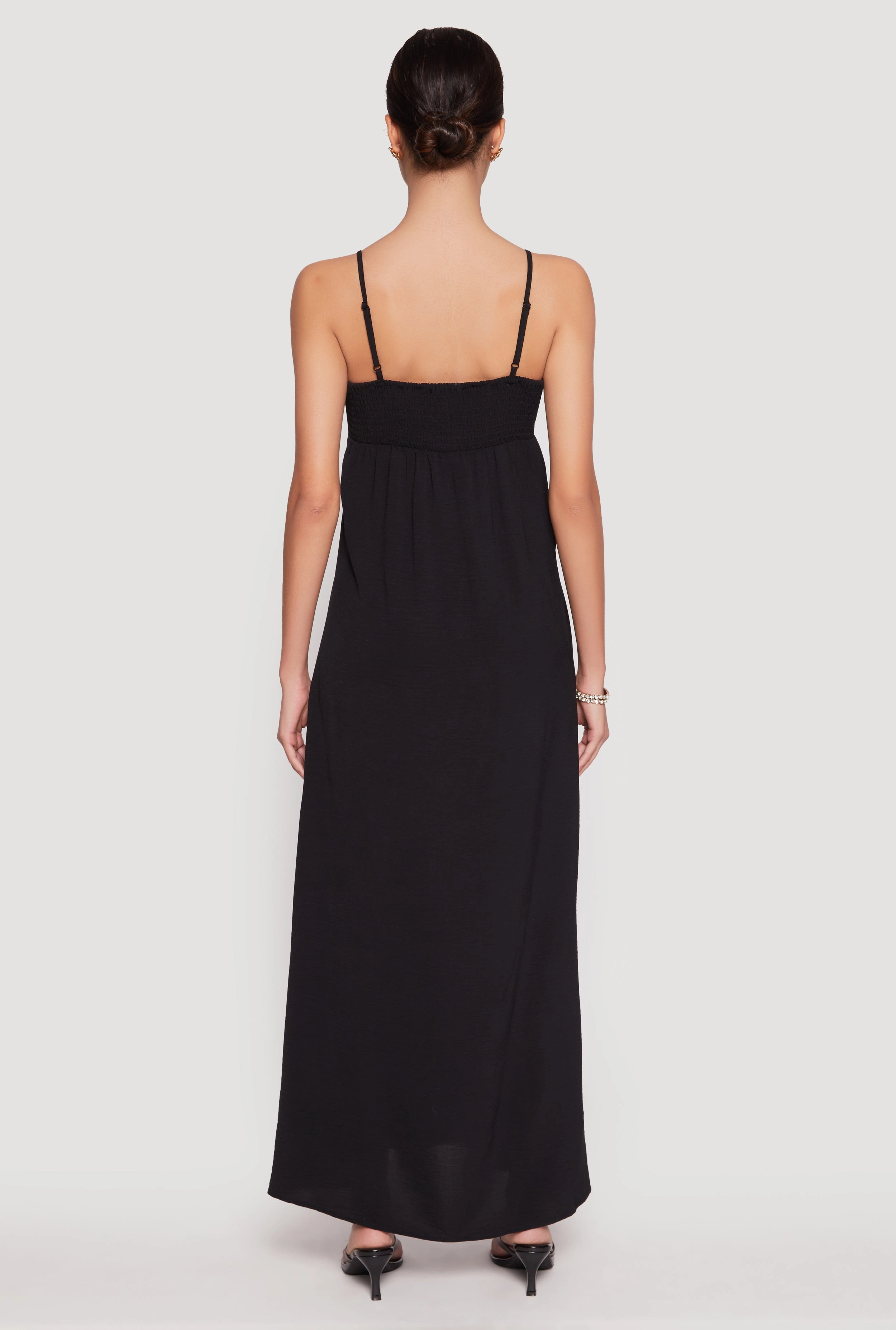 Airy Side Slit Maxi Dress Sleeve Light Short Sleeve