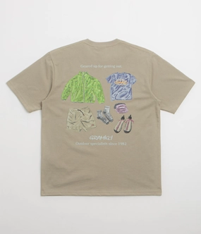 Flattering Cut High Density Knit Gramicci Geared Up T-Shirt - Khaki
