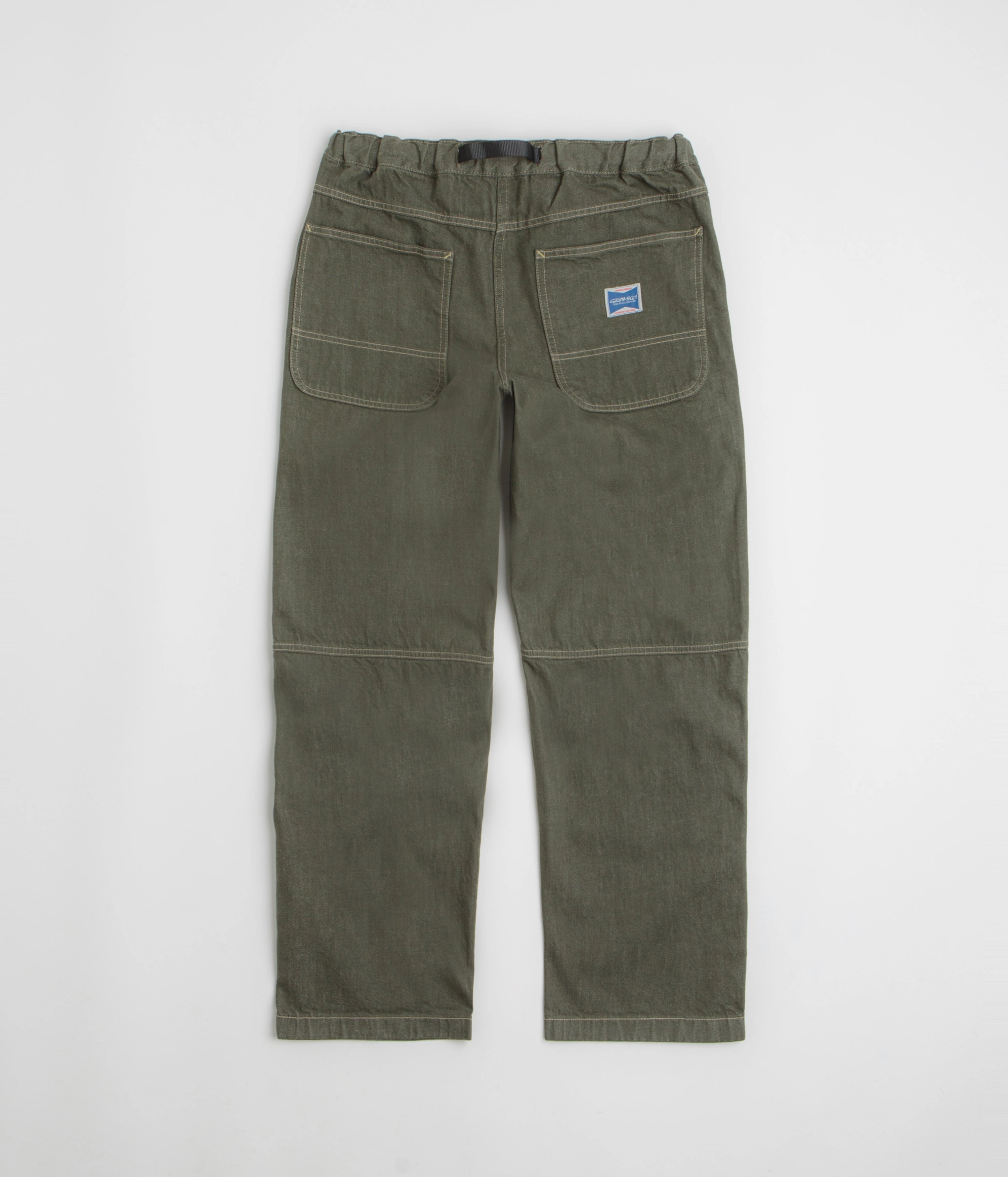 Gramicci Japanese Slub Denim Pants - Dark Sage Layered Comfort