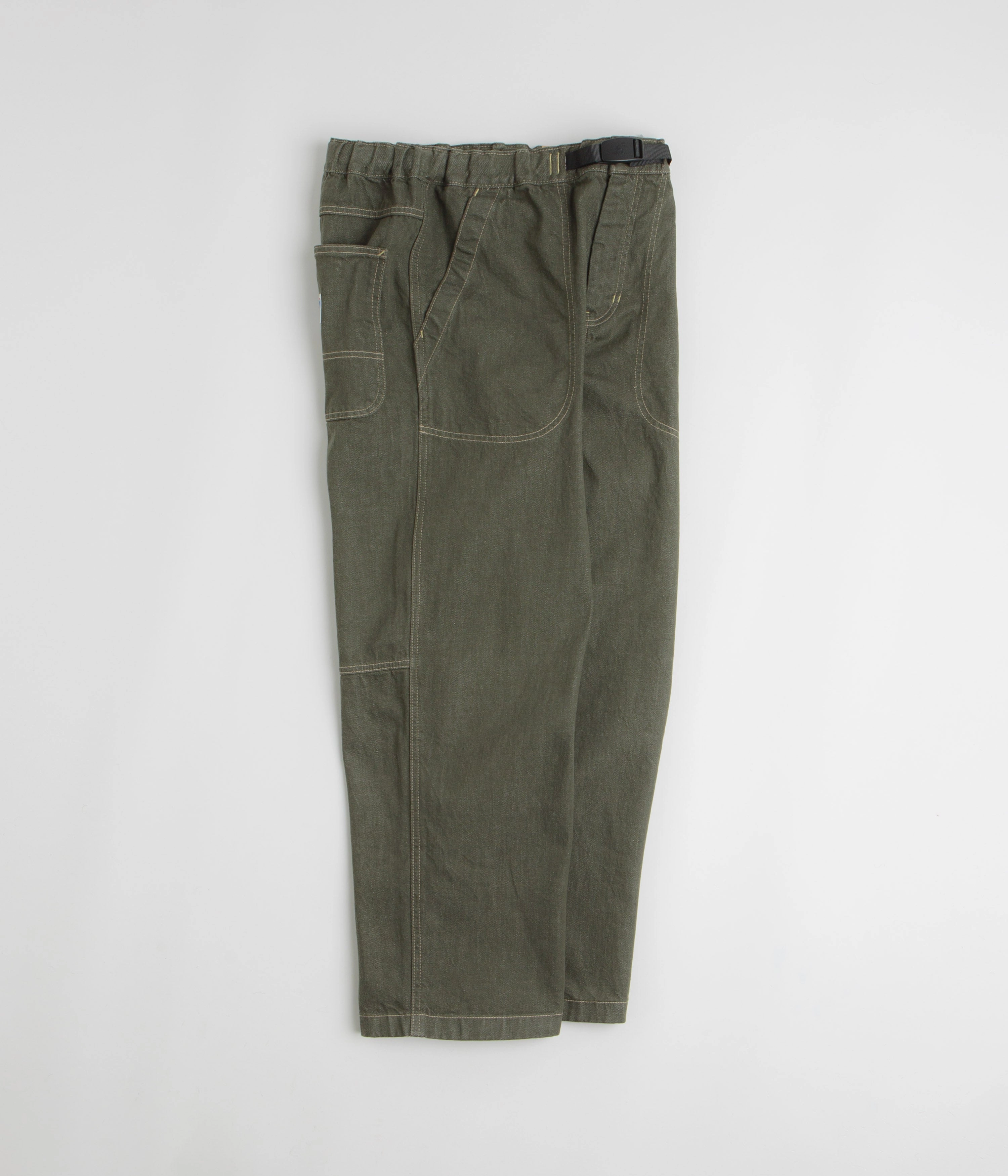 Cool Weather Slim Look Gramicci Japanese Slub Denim Pants - Dark Sage