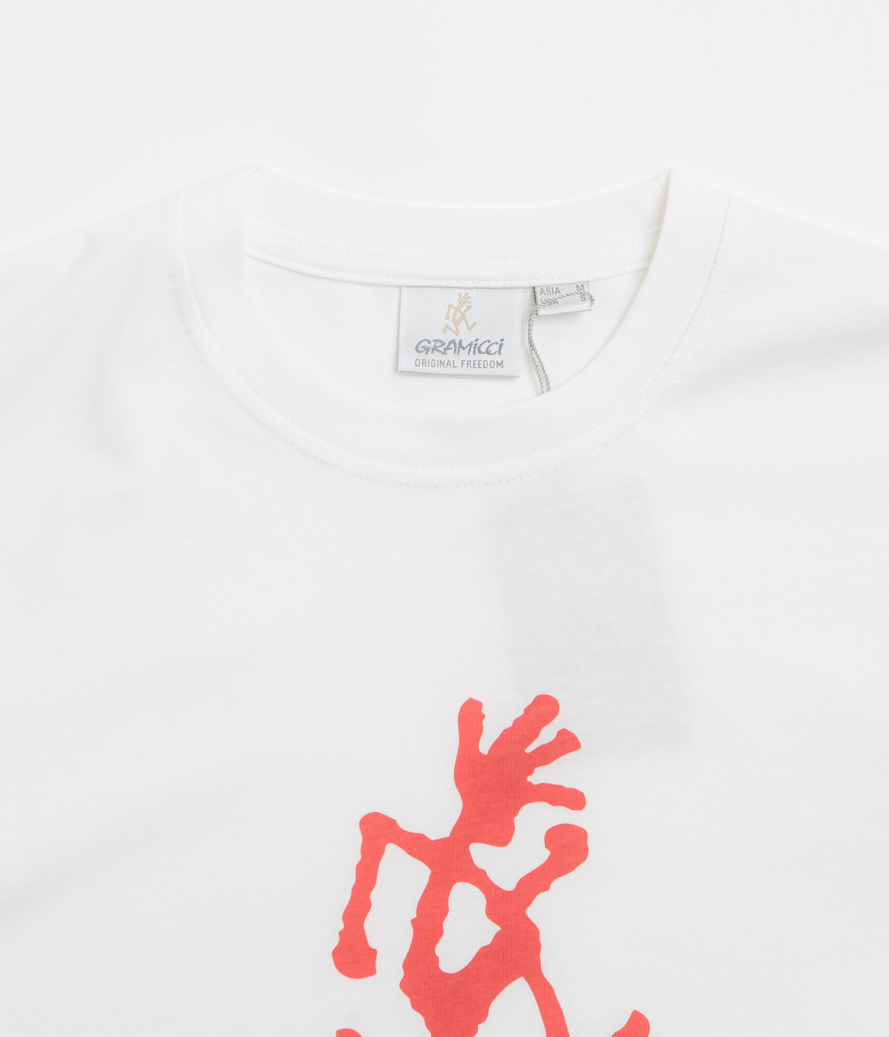 Easy Layering Stylish and Easygoing Gramicci Logo T-Shirt - White