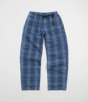 Gramicci O.G. Denim Plaid Pants - Indigo Checkered Plaid Durable Seam Construction Timeless Look