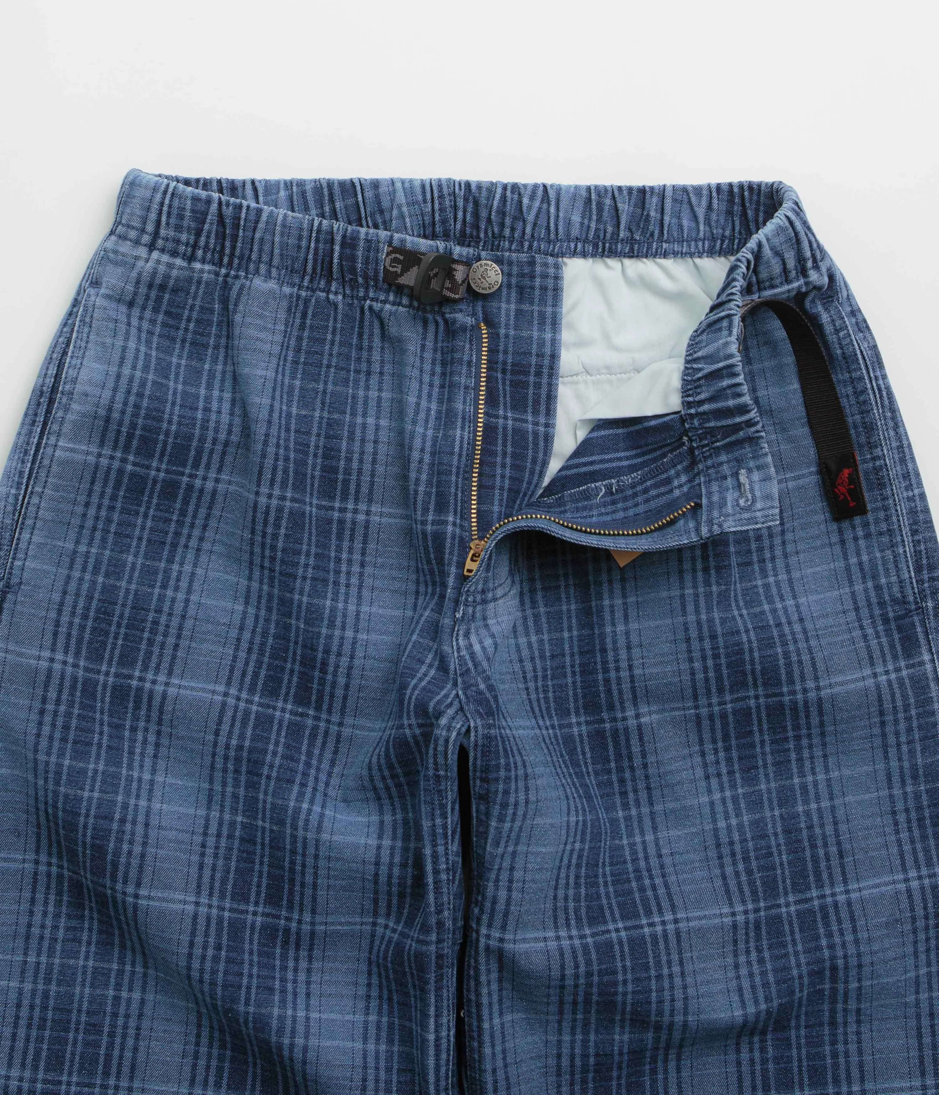 Gramicci O.G. Denim Plaid Pants - Indigo Checkered Plaid Trail Ready