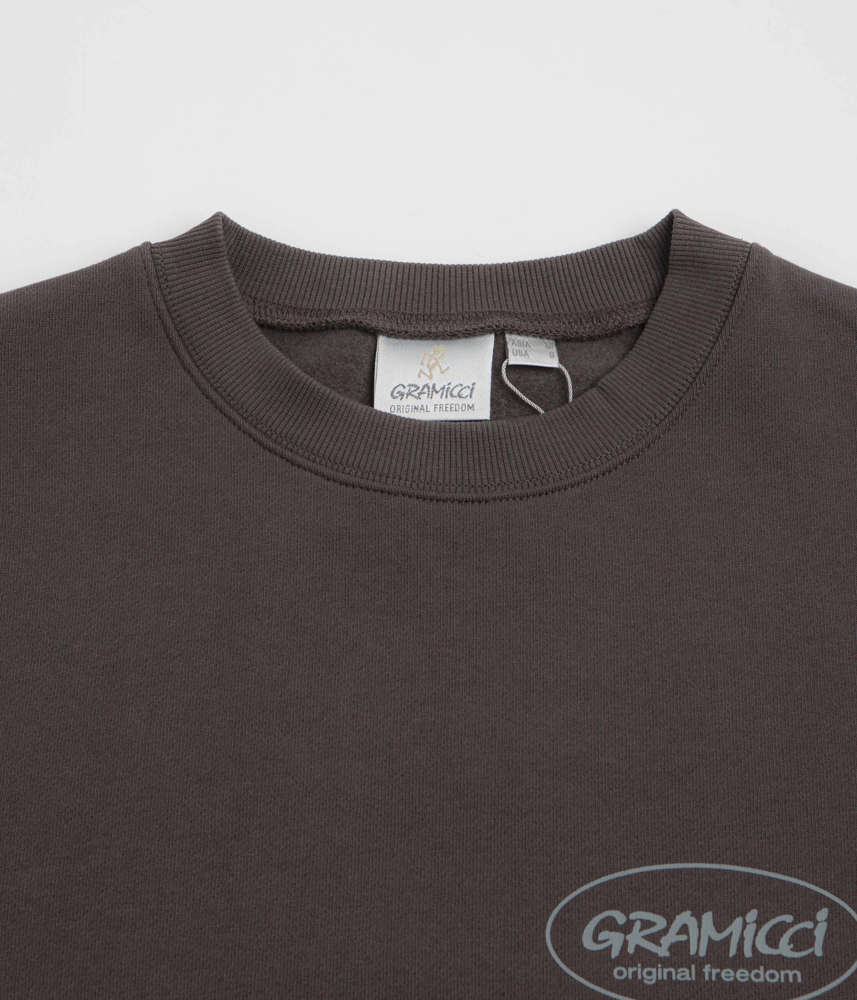 Snuggle Fit Gramicci Original Freedom Crewneck Sweatshirt - Deep Brown