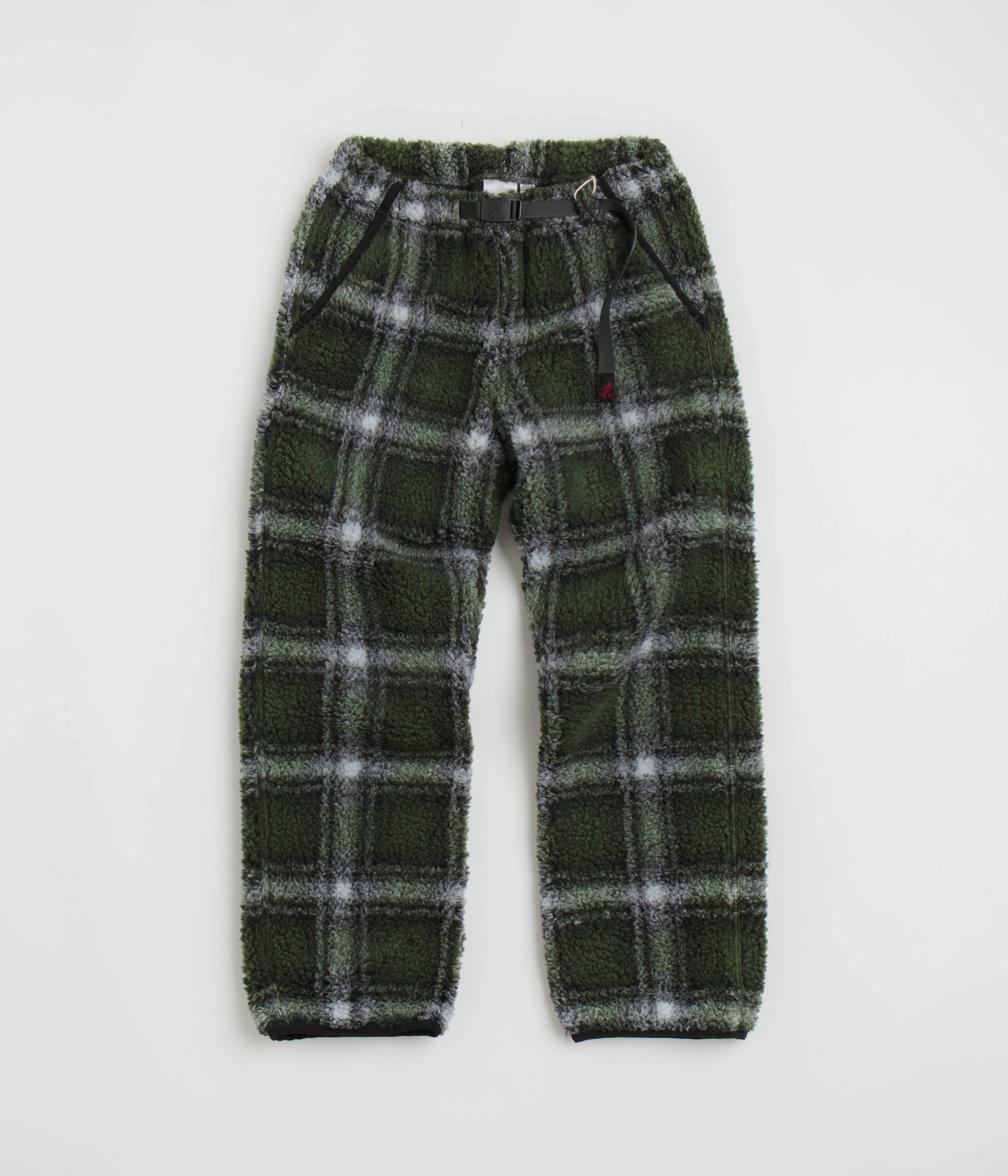 Comfortable Look Wear Breathable Material Gramicci Shadow Plaid Sherpa Pants - Olive Shadow Plaid