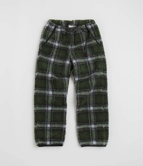 Comfortable Look Wear Breathable Material Gramicci Shadow Plaid Sherpa Pants - Olive Shadow Plaid