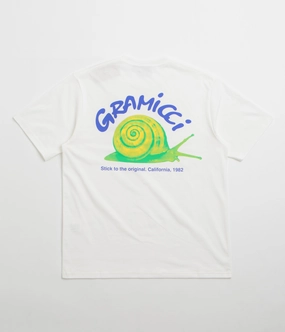 Movie Night easygoing look Gramicci Snail T-Shirt - White
