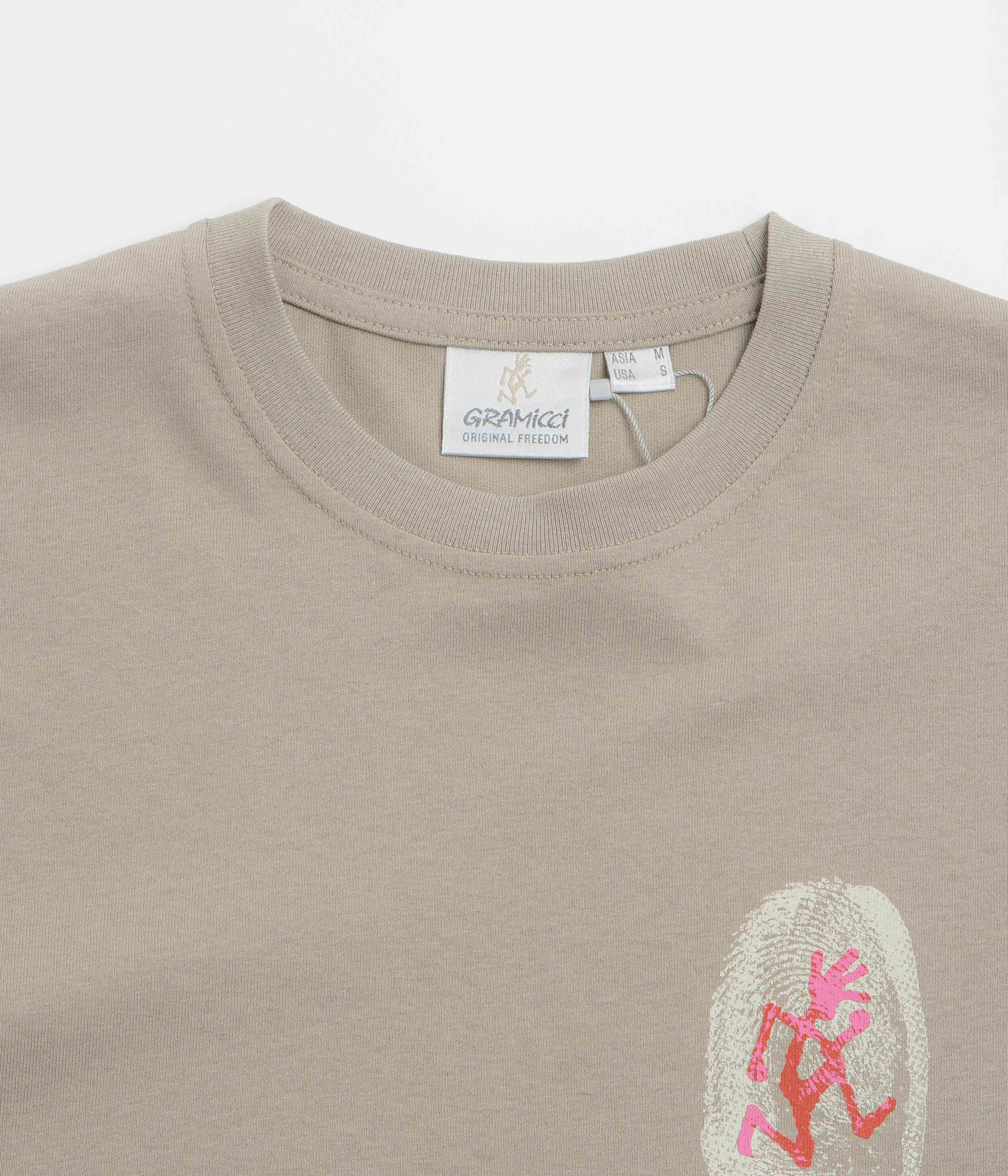Low carbon footprint Timeless Layer Gramicci Thumbprint T-Shirt - Khaki