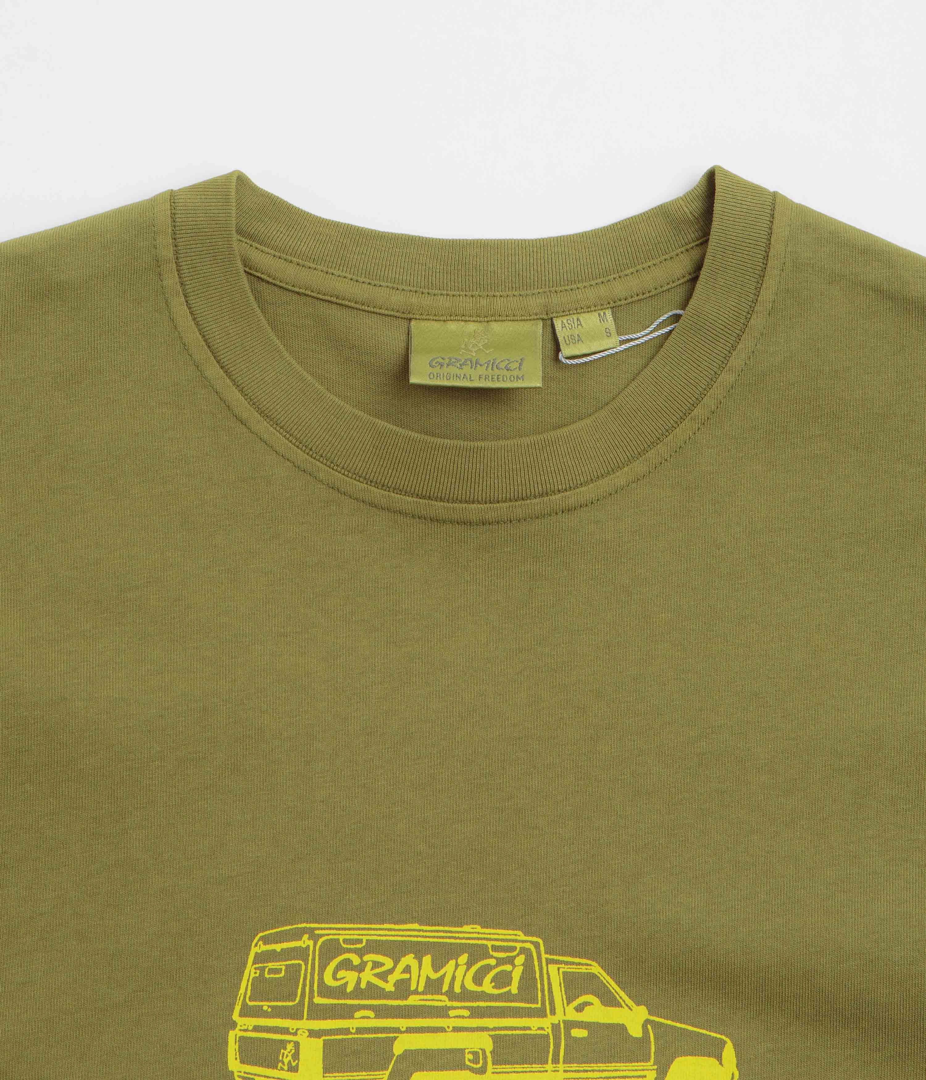 Raw Edge Hem Comfy Wardrobe Gramicci Truck T-Shirt - Pistachio Pigment