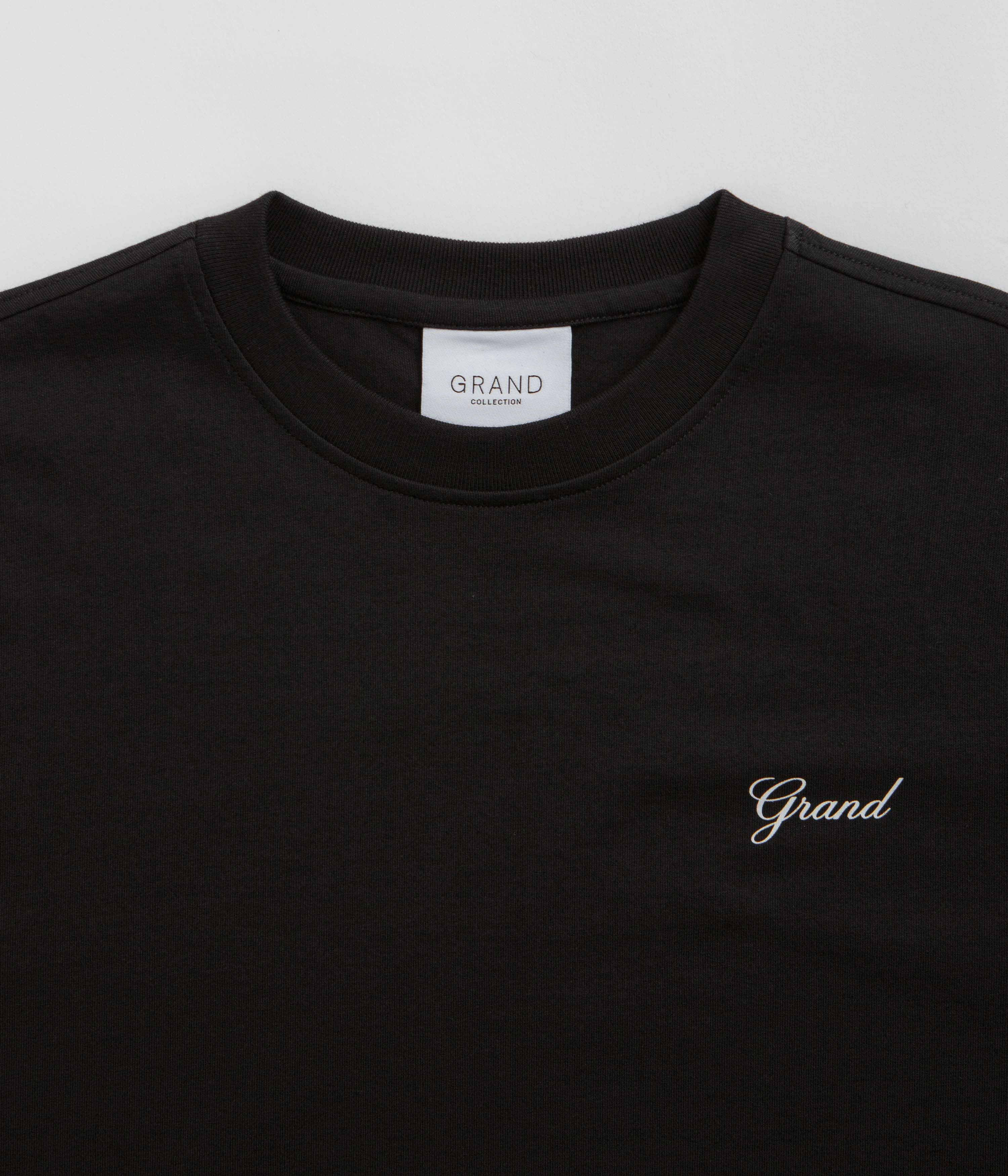 Grand Collection Script T-Shirt - Black / Black Indoor clothing Comfort Fit