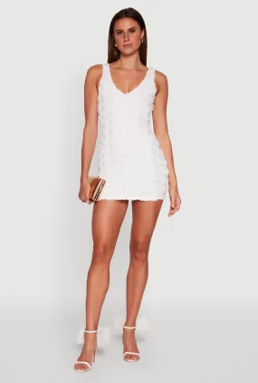 Haute Monde 3D Floral Mesh Overlay Bodycon Dress Polished and Elegant