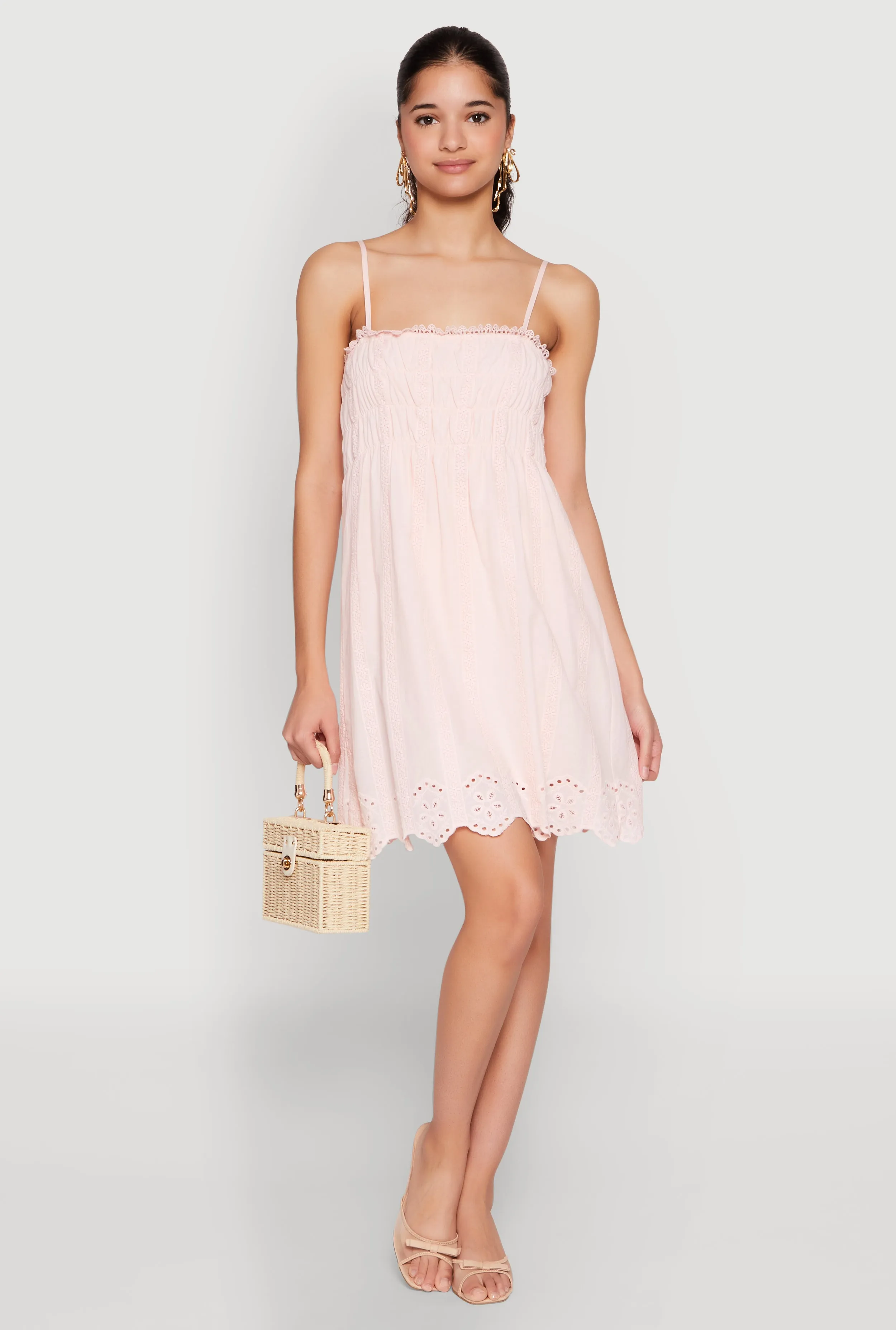 Casual and Smart Haute Monde Floral Crochet Detail Mini Dress