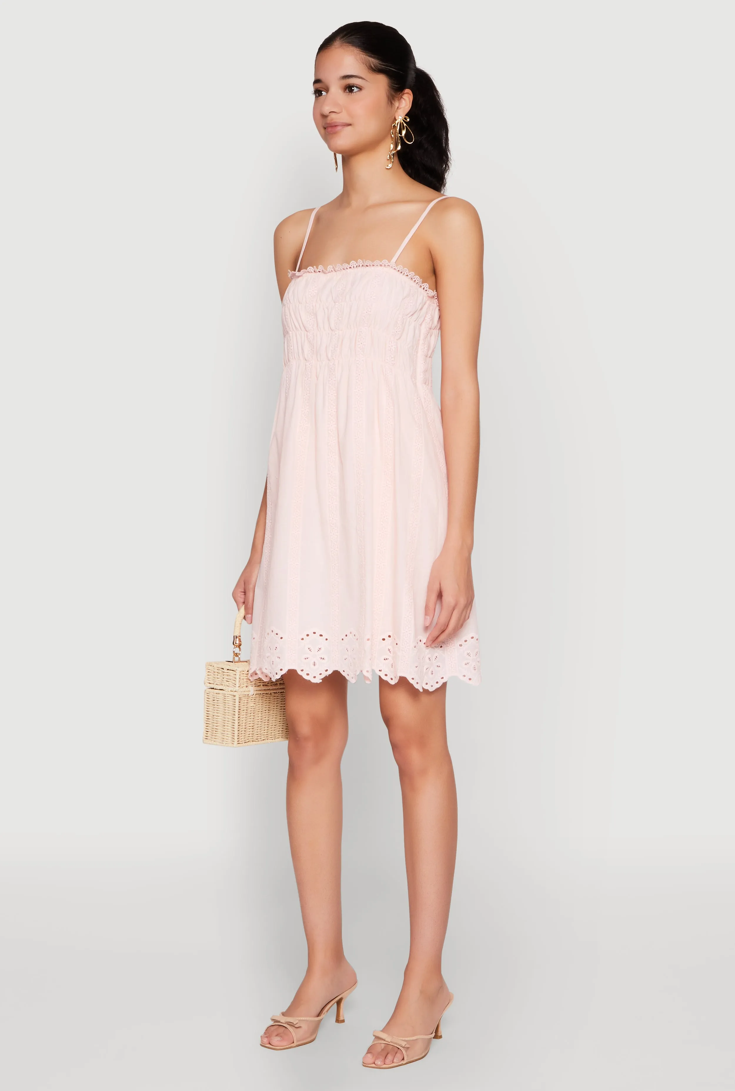 Haute Monde Floral Crochet Detail Mini Dress Minimal Touch