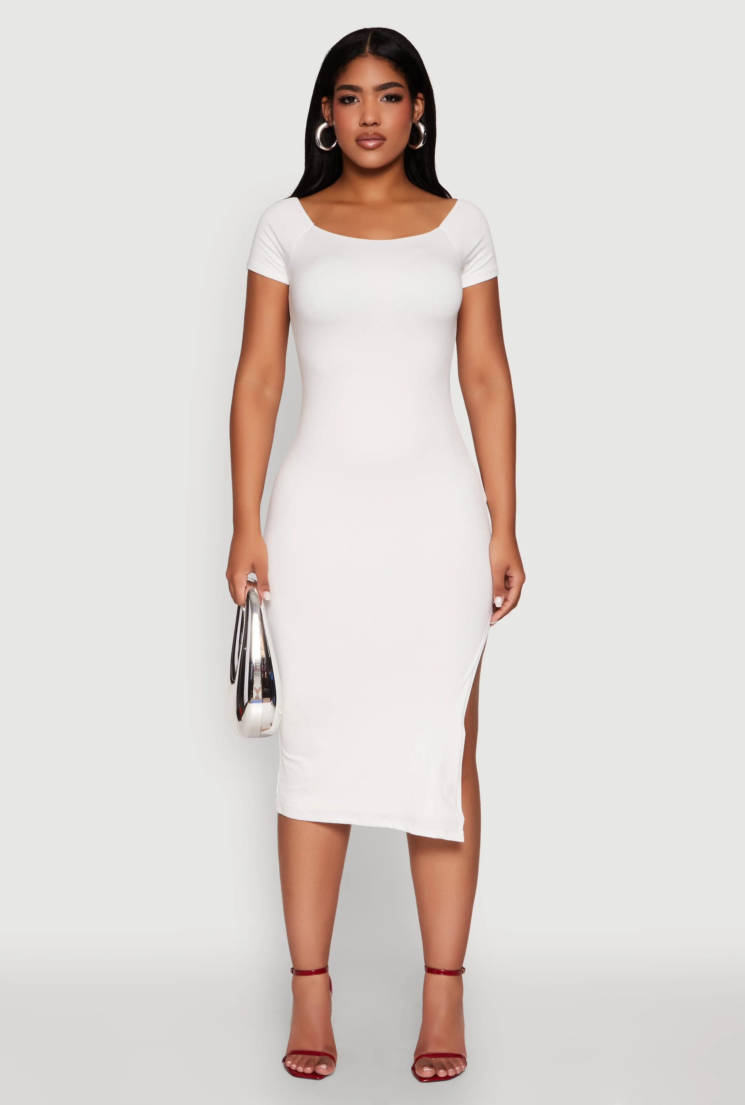 Polished office dress Haute Monde Side Slit Midi Dress