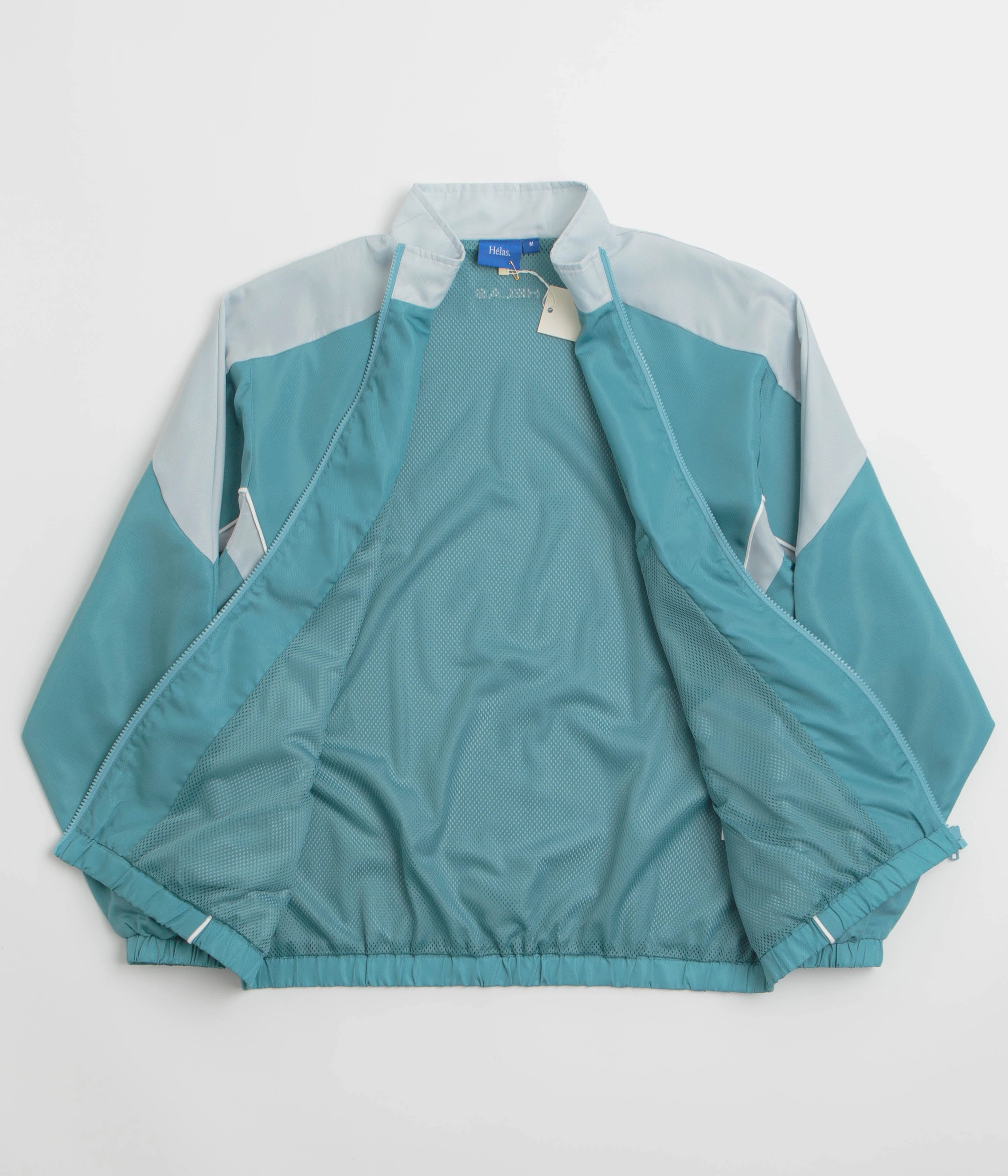 Helas Compete Tracksuit Jacket - Grey / Blue Collar Stabilization System Sleek Layers