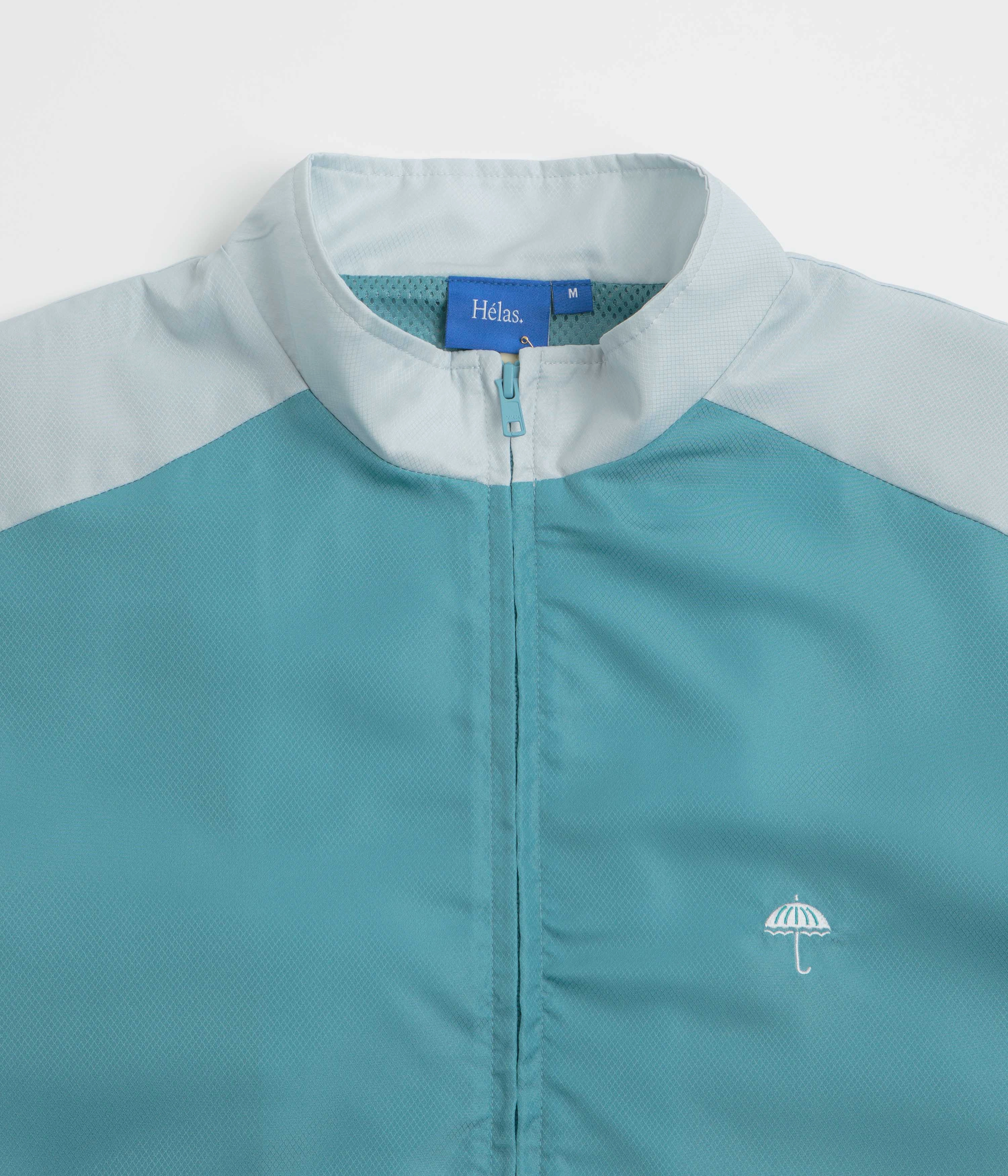 Helas Compete Tracksuit Jacket - Grey / Blue Abrasion Resistant Shell Rubberized Zippers