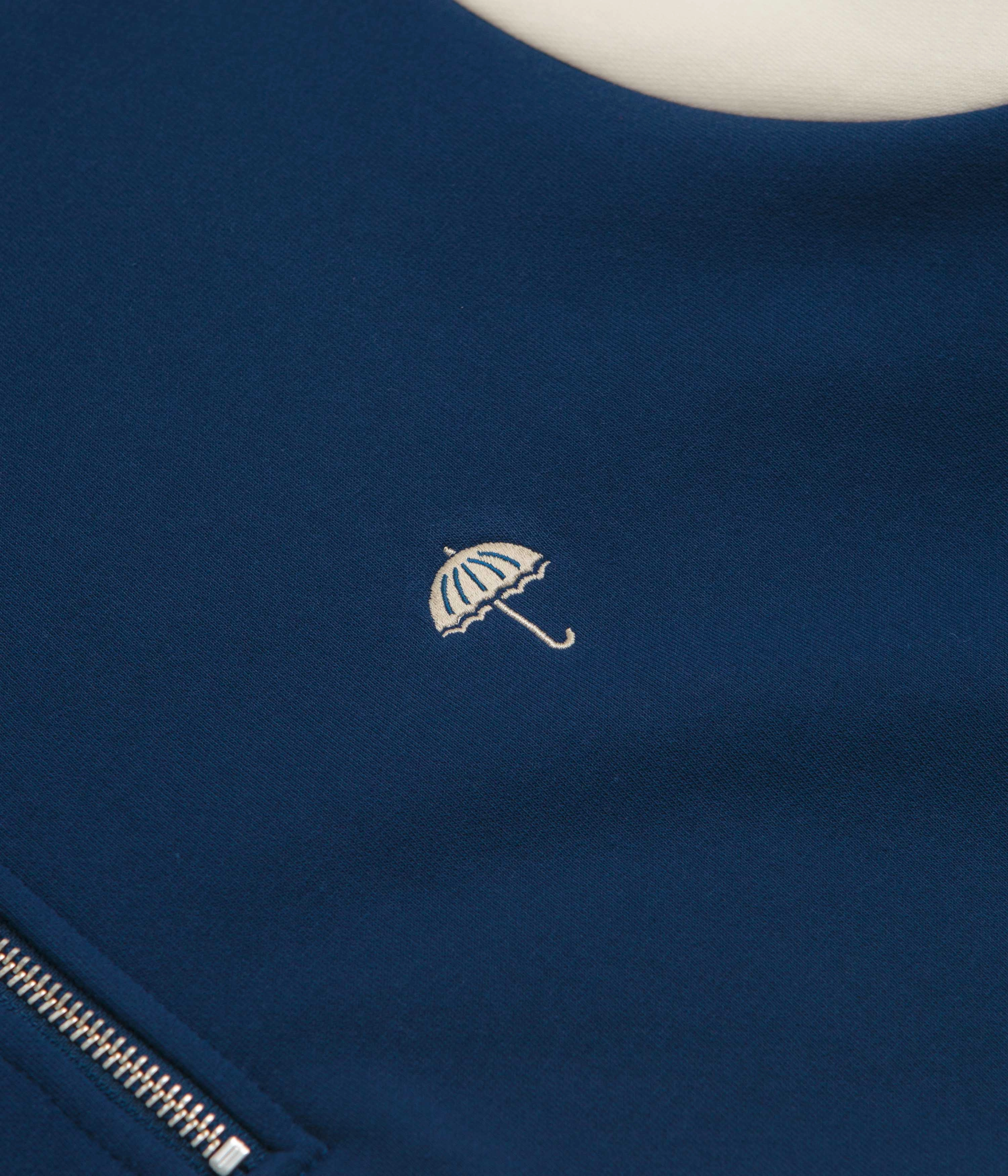 Cozy Style Helas Forma Quarter Zip Sweatshirt - Navy / Beige