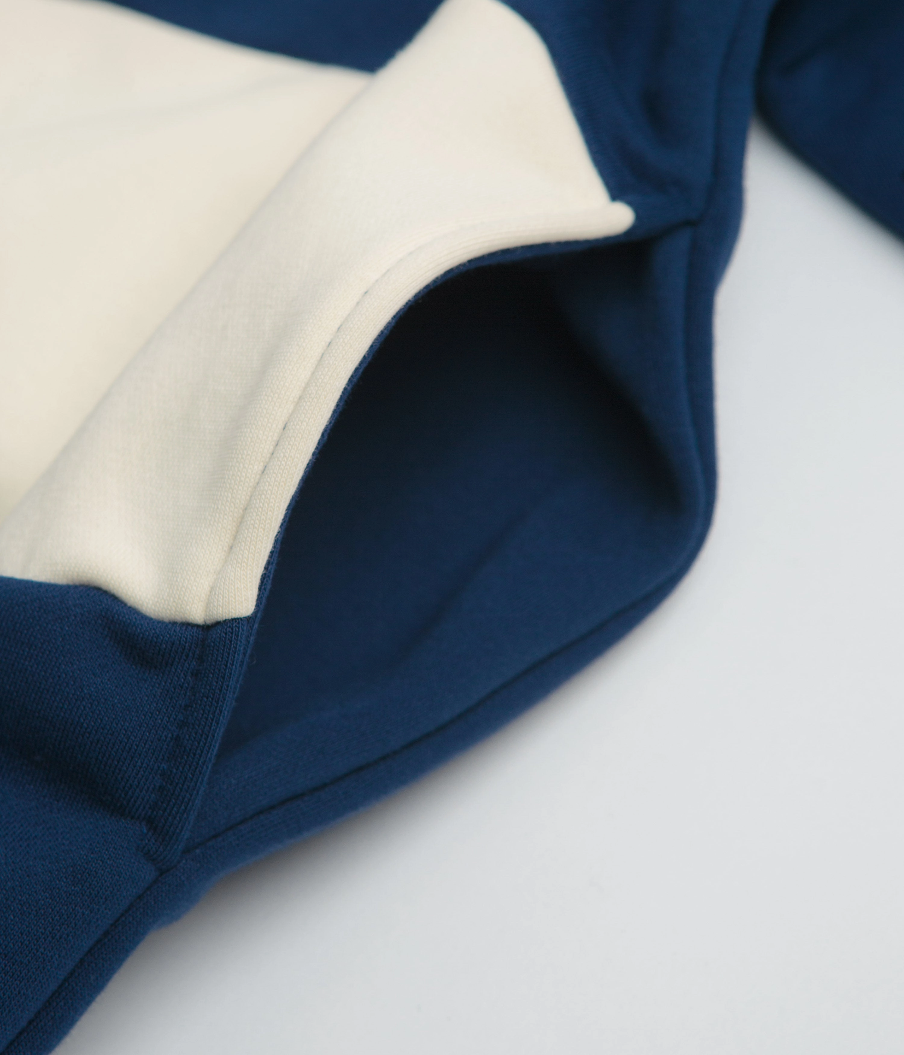 Helas Forma Quarter Zip Sweatshirt - Navy / Beige Comfy and Cozy Fashionable Layer