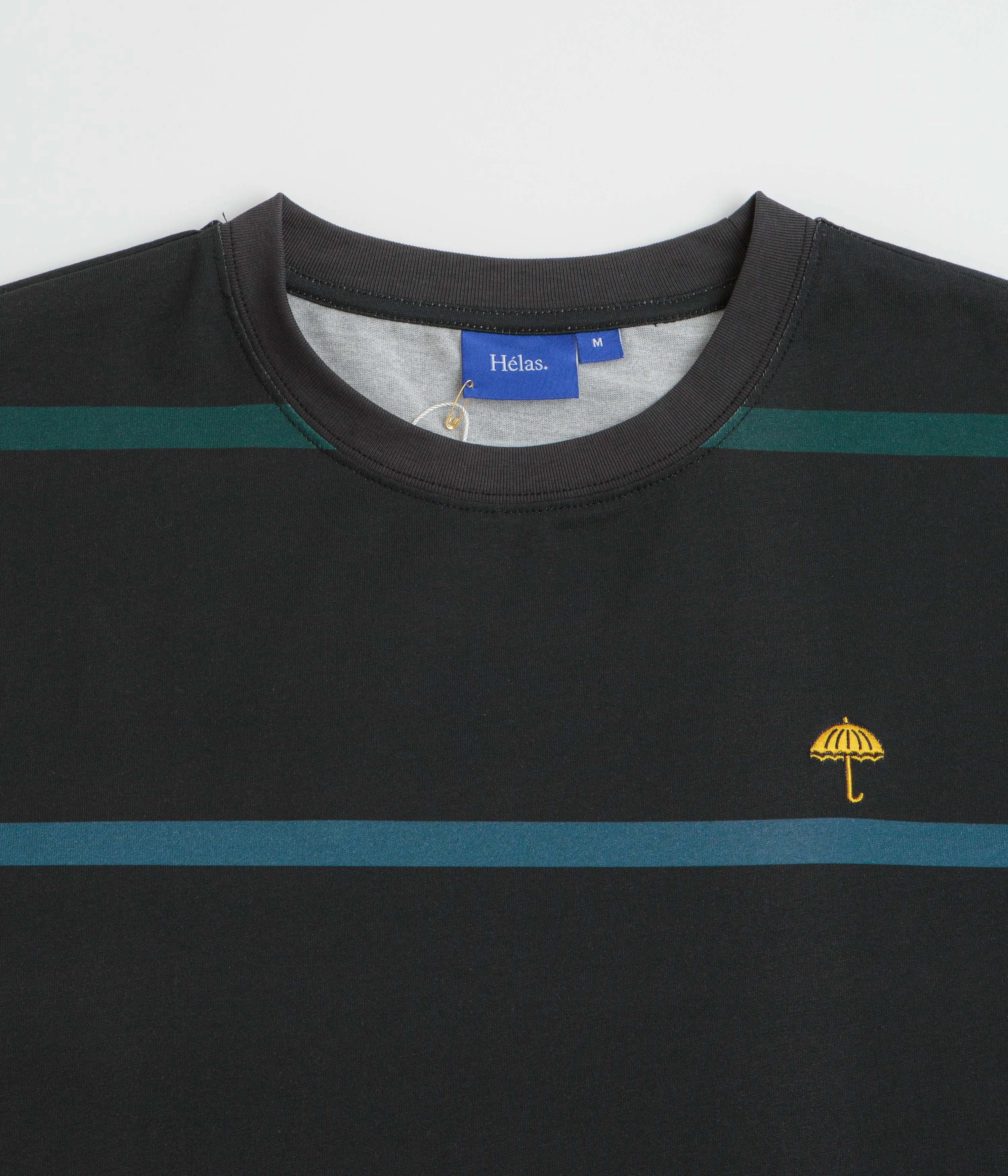 Casual Comfort Fit Helas Trait T-Shirt - Black