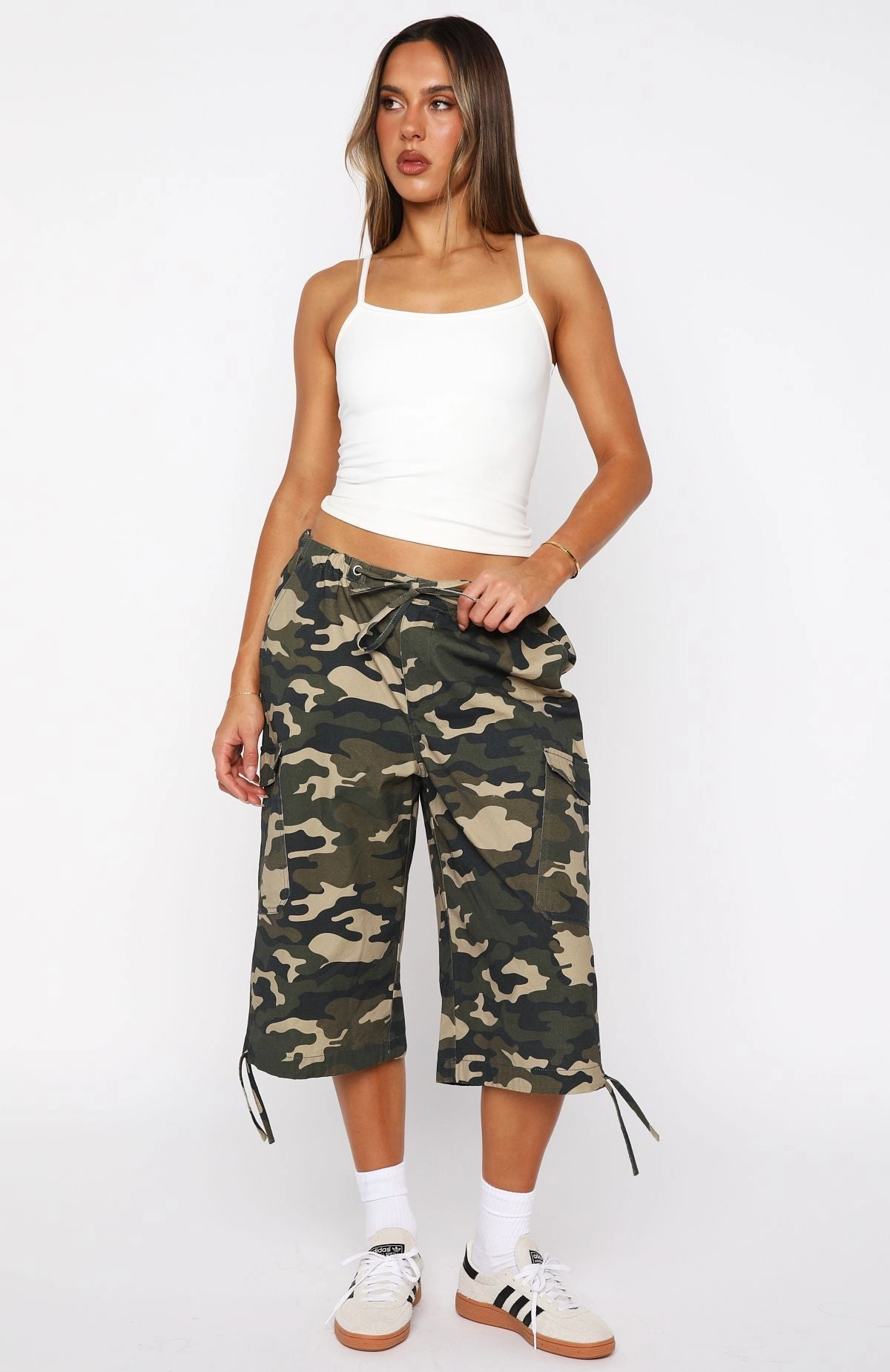 Hidden Waterfalls Cargo Shorts Camo Print Fitness Enthusiast Quick Motion