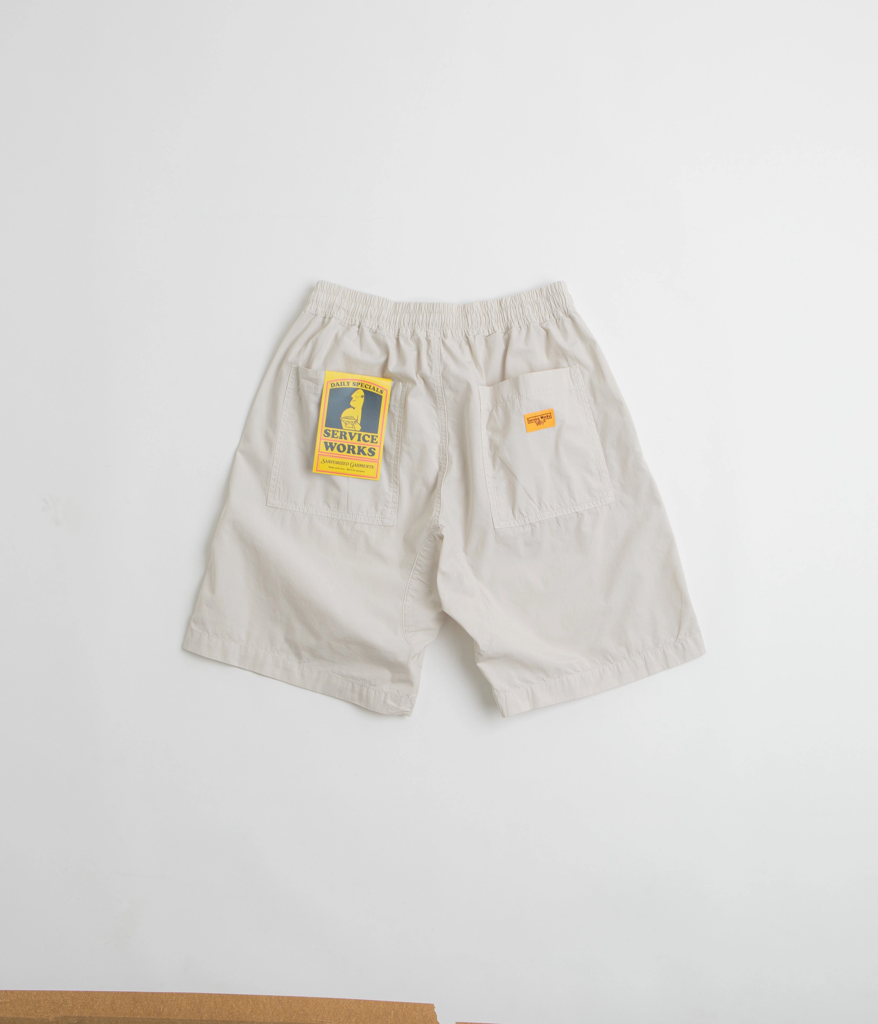 Seamless construction Service Works Poplin Chef Shorts - Salt