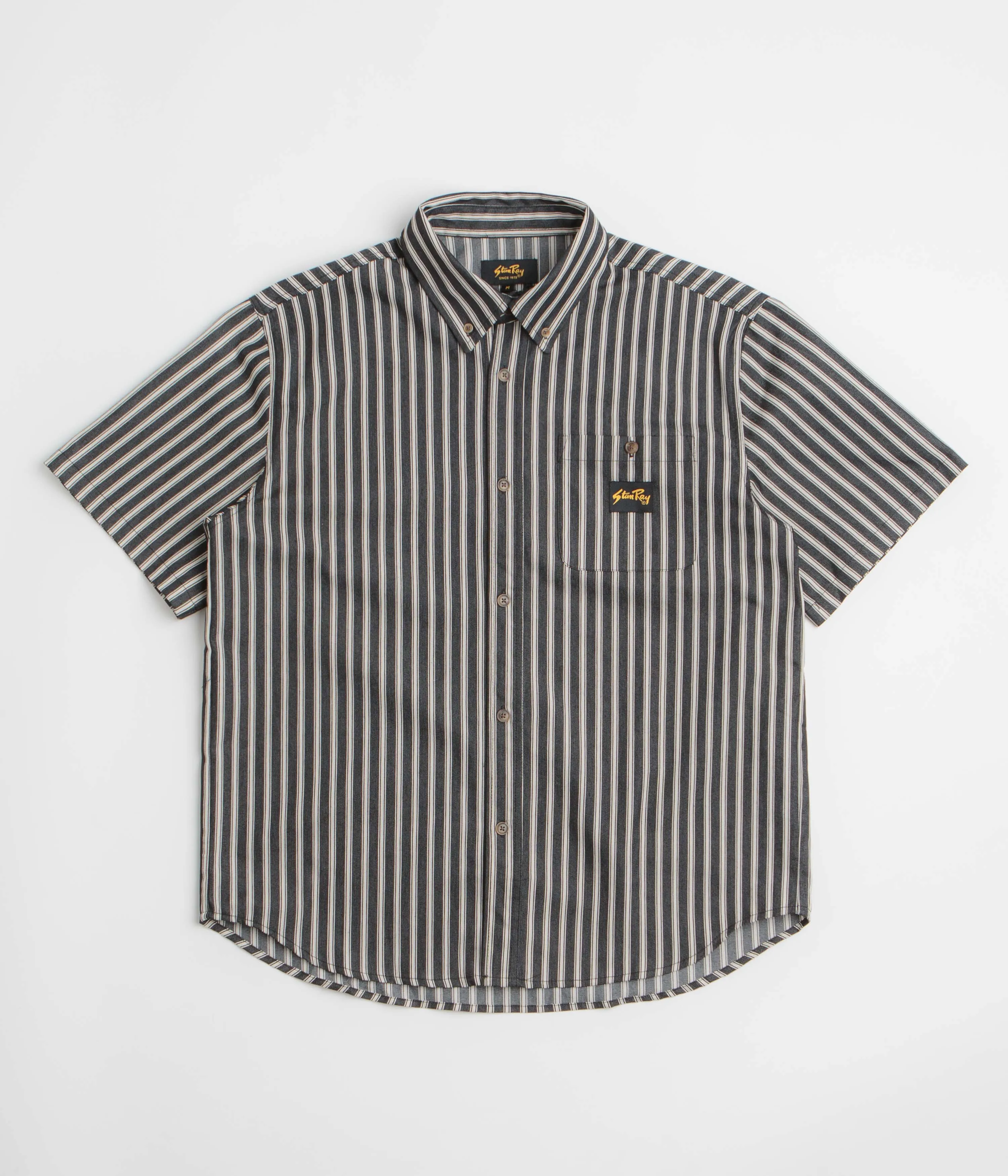 Dynamic Design Stan Ray Short Sleeve Flannel Shirt - Charcoal Stripe