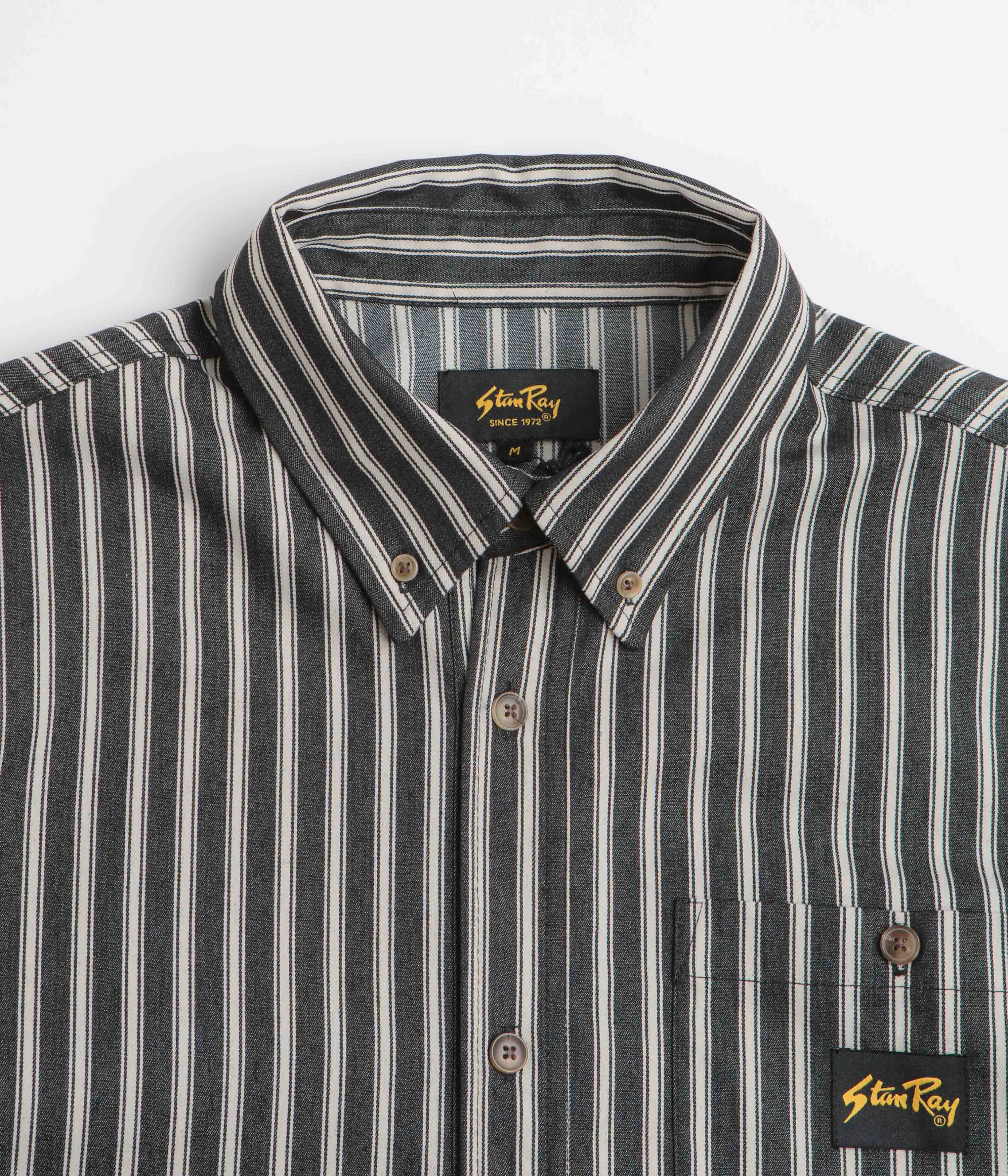 Gift Idea Stan Ray Short Sleeve Flannel Shirt - Charcoal Stripe